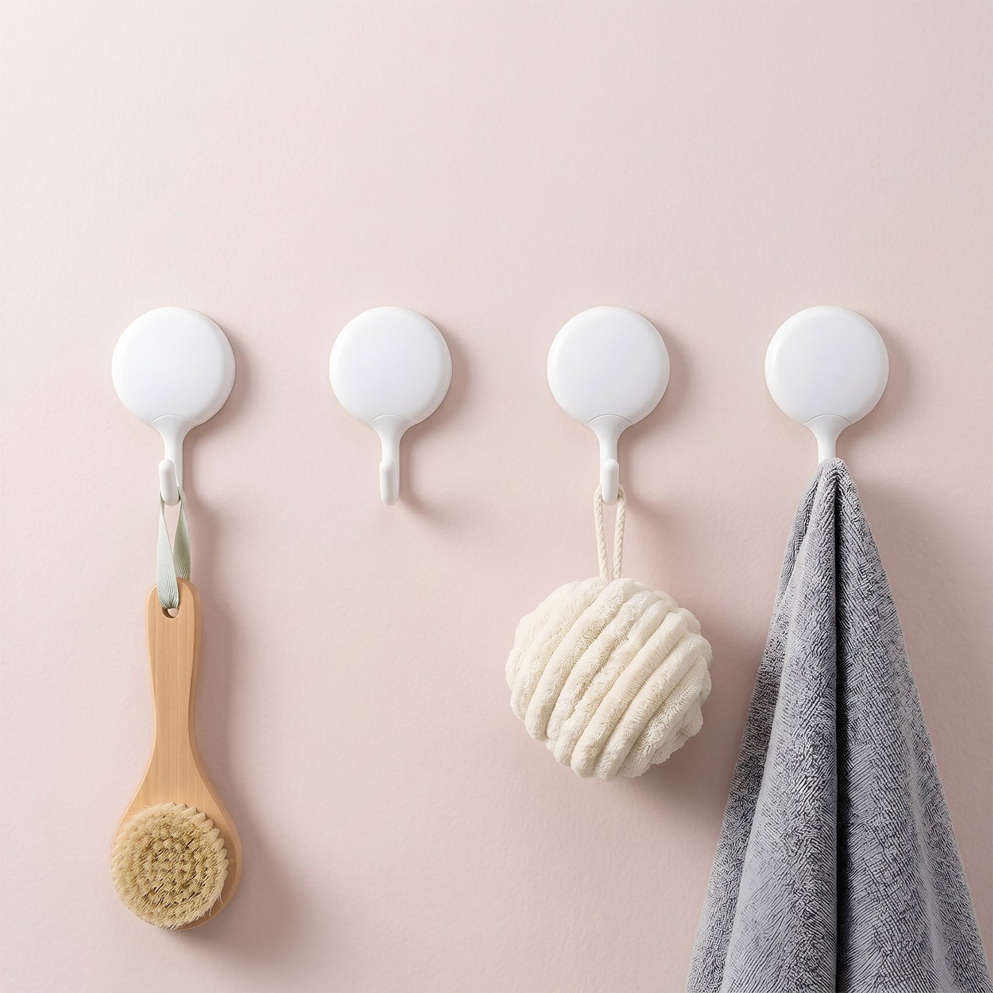 Shimmeroo 4PCS Drill Free Adhesive Hooks, No Drill Adhesive Wall Hooks, Hanging Hook Damage Free Removable Sticky Hook