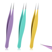 Nogeqi 3pcs Pointed Tweezers, Needle Nose Tweezers, Precision Fine Point Tip Tweezer Stainless Steel for Hair, Eyebrow, Blackhead