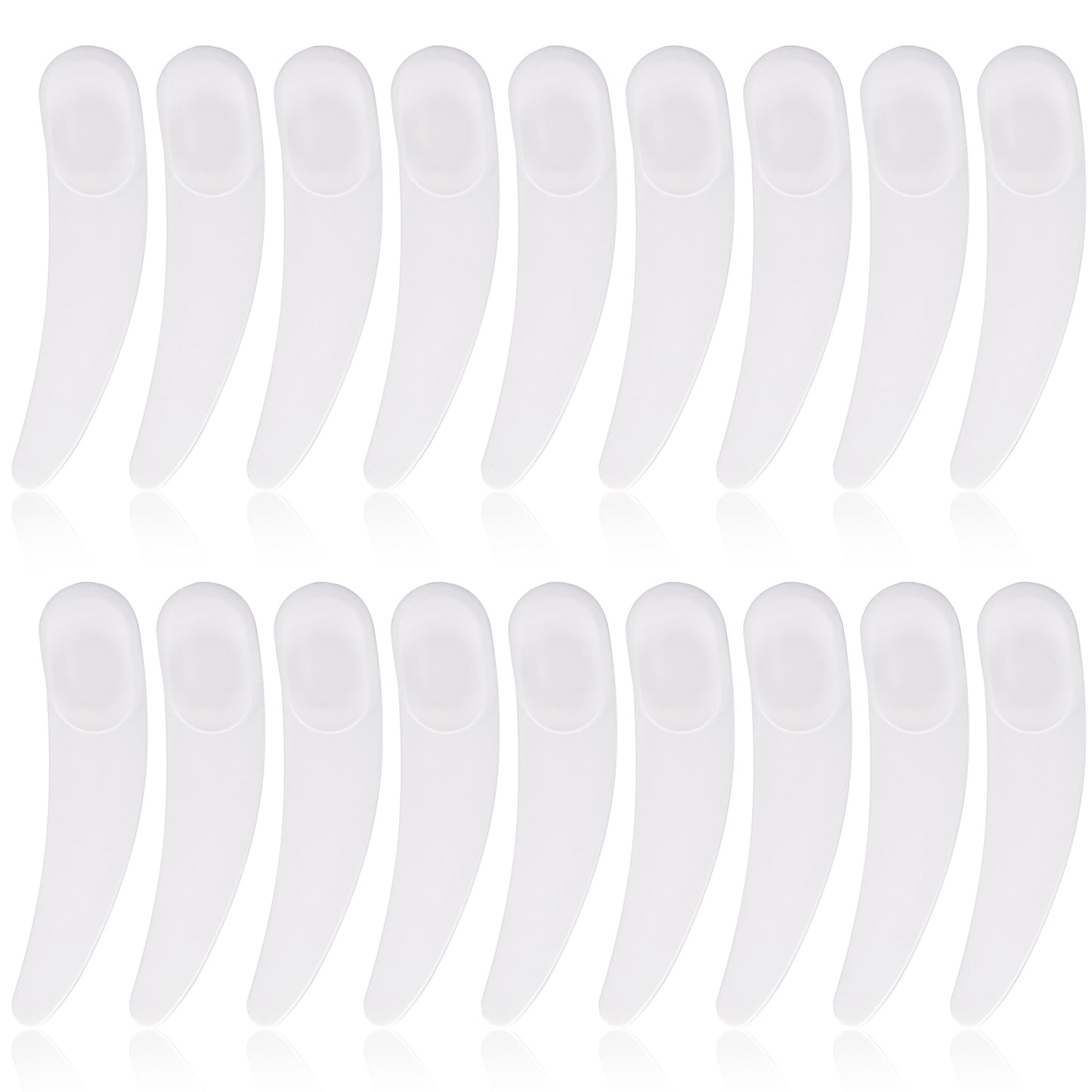120 PCS White Cosmetic Spatulas, Mini Plastic Curved Makeup Scoop for Mixing and Sampling, Mini Makeup Scoop Spatula for Mixing and Sampling Skincare, Skin Care Facial Cream Mask Spatula