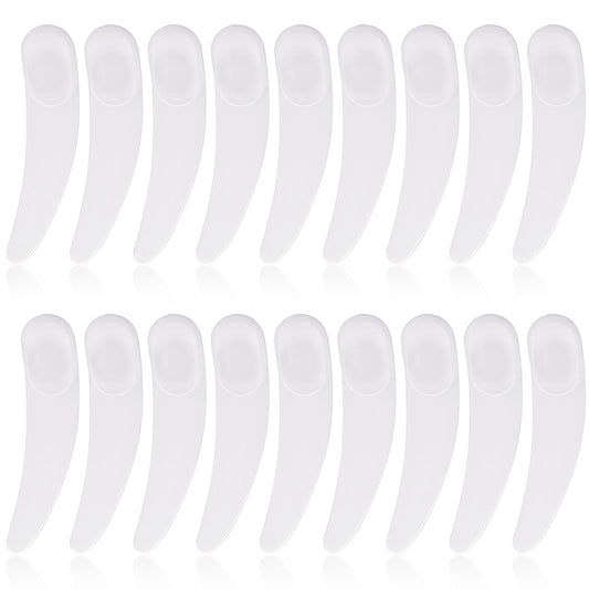 120 PCS White Cosmetic Spatulas, Mini Plastic Curved Makeup Scoop for Mixing and Sampling, Mini Makeup Scoop Spatula for Mixing and Sampling Skincare, Skin Care Facial Cream Mask Spatula