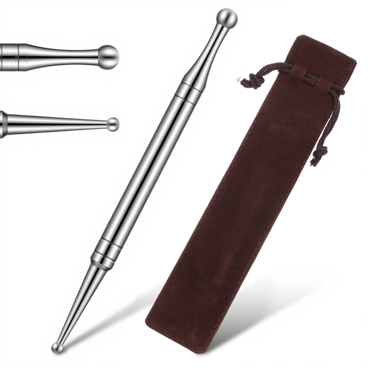 Nogeqi Acupuncture Pen, Stainless Steel Manual Acupressure Pen, Ear Body Point Acupressure Tool, Facial Reflexology Tools for Full Body Deep Tissue Merdian