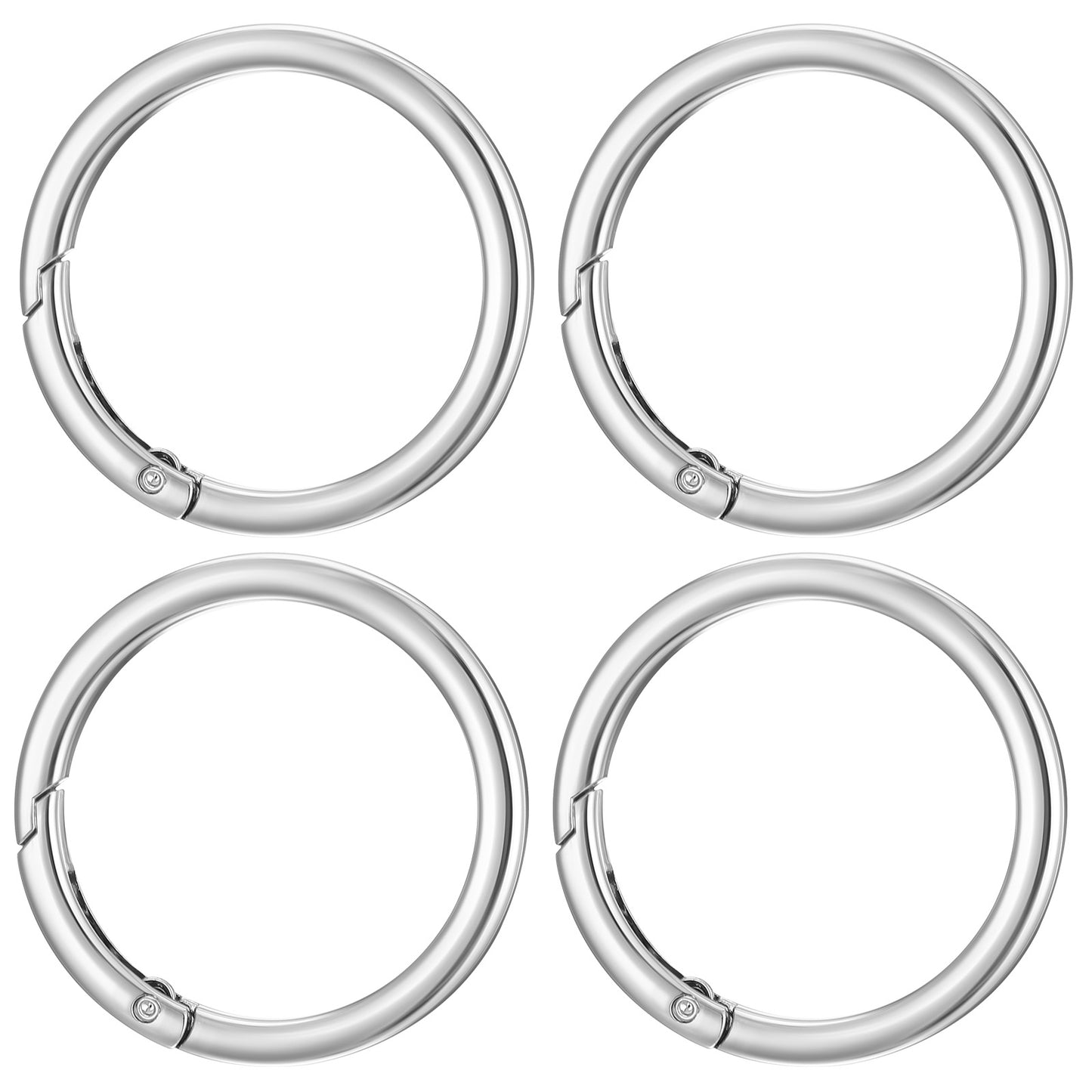 Matwsec 4 Pack Round Carabiner, 1.22in Metal O Ring Clip Keychain