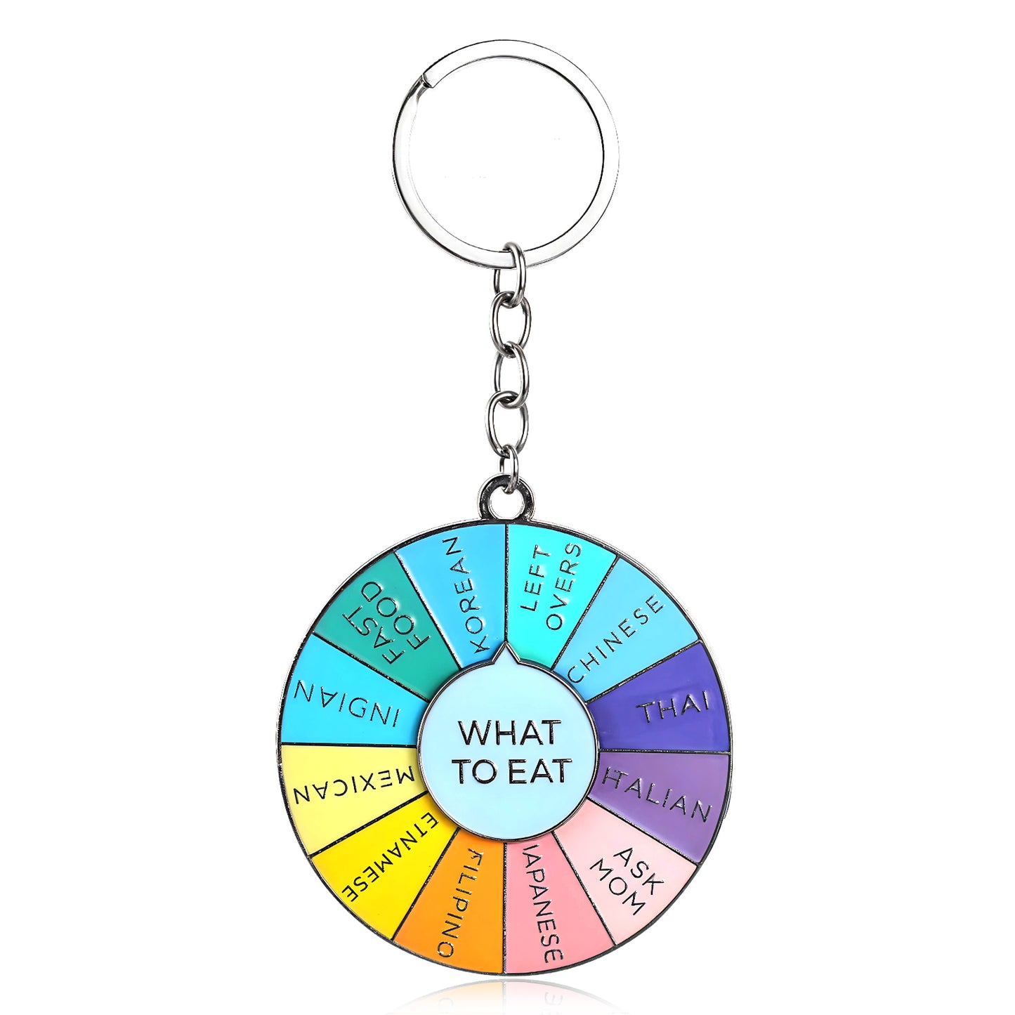 Mabor Funny Keychain for Women Men Difficult Decision-Maker Keychain What To Eat Spinner Keychain Cute Car Keychain for Backpack Aesthetic Gift for Her