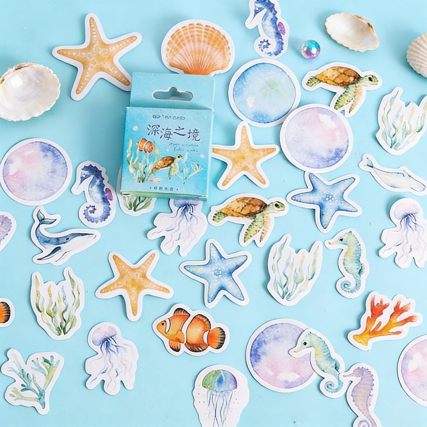 2Set 92 Pcs Ocean Scrap Book Stickers for Adults, Waterproof Luggage/Laptop Sticker, Scrapbook Supplies/Accessories for DIY Crafts/Water Bottles