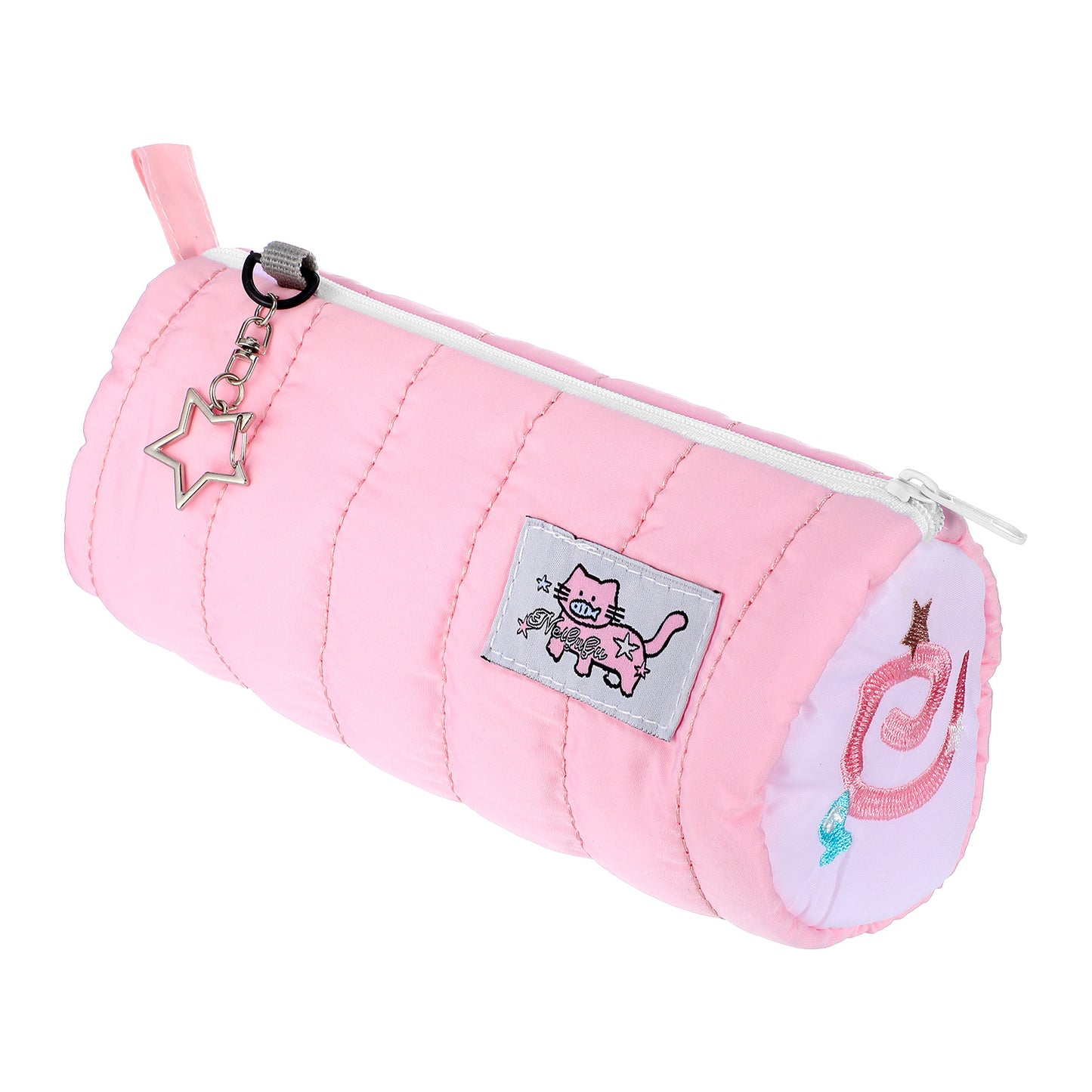 Shimmeroo Pink Cute pencilcase Cream Roll Cartoon Large Capacity Cute Pencil Bag Zipper Makeup Organizer Storage Bag Box Office School Stationery Nice Gift Stocking Stuffers(Pink&cat)