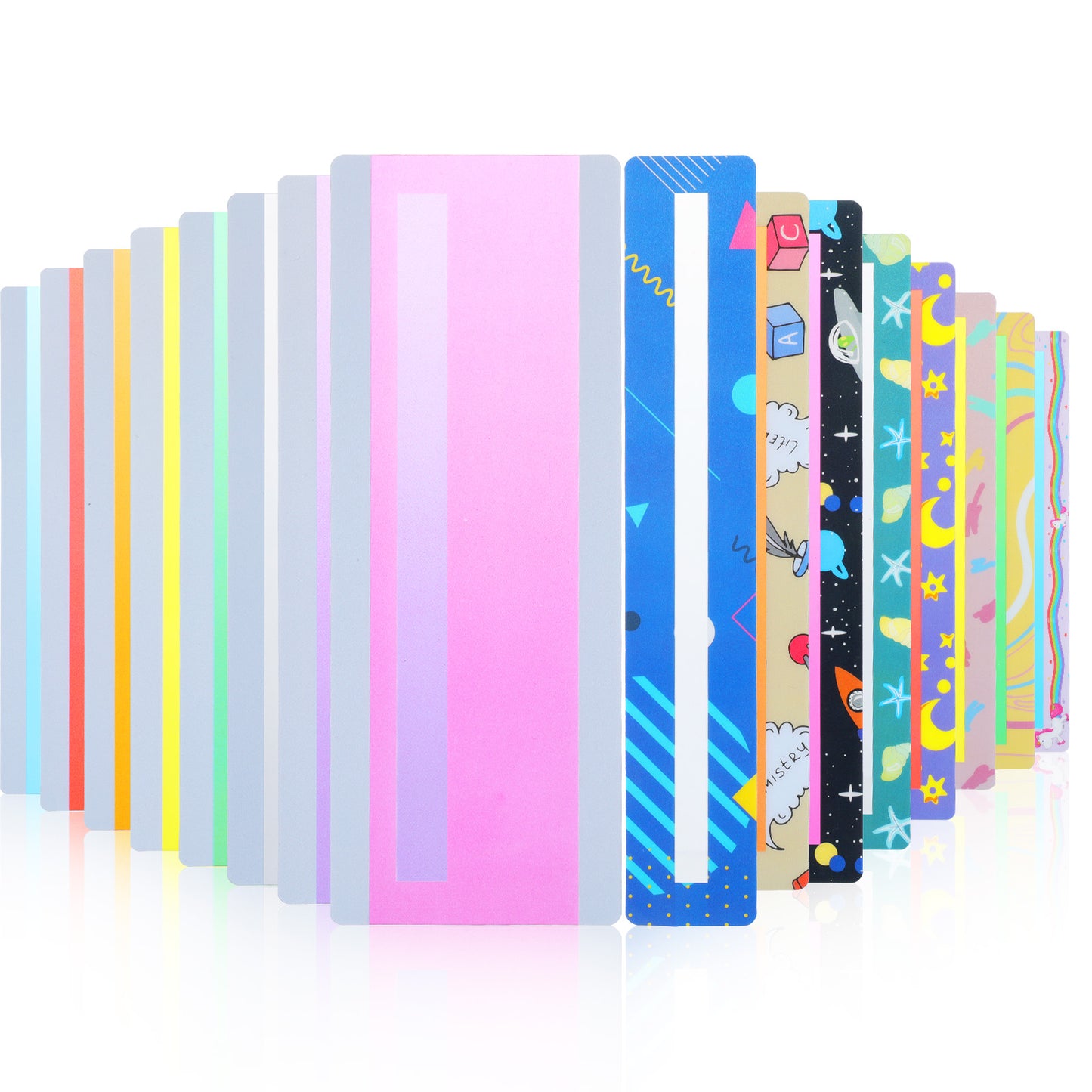Tyqour Dyslexia Reading Tools for Kids: 16pcs Guided Reading Strips, Colorful Overlays for Enhanced Focus