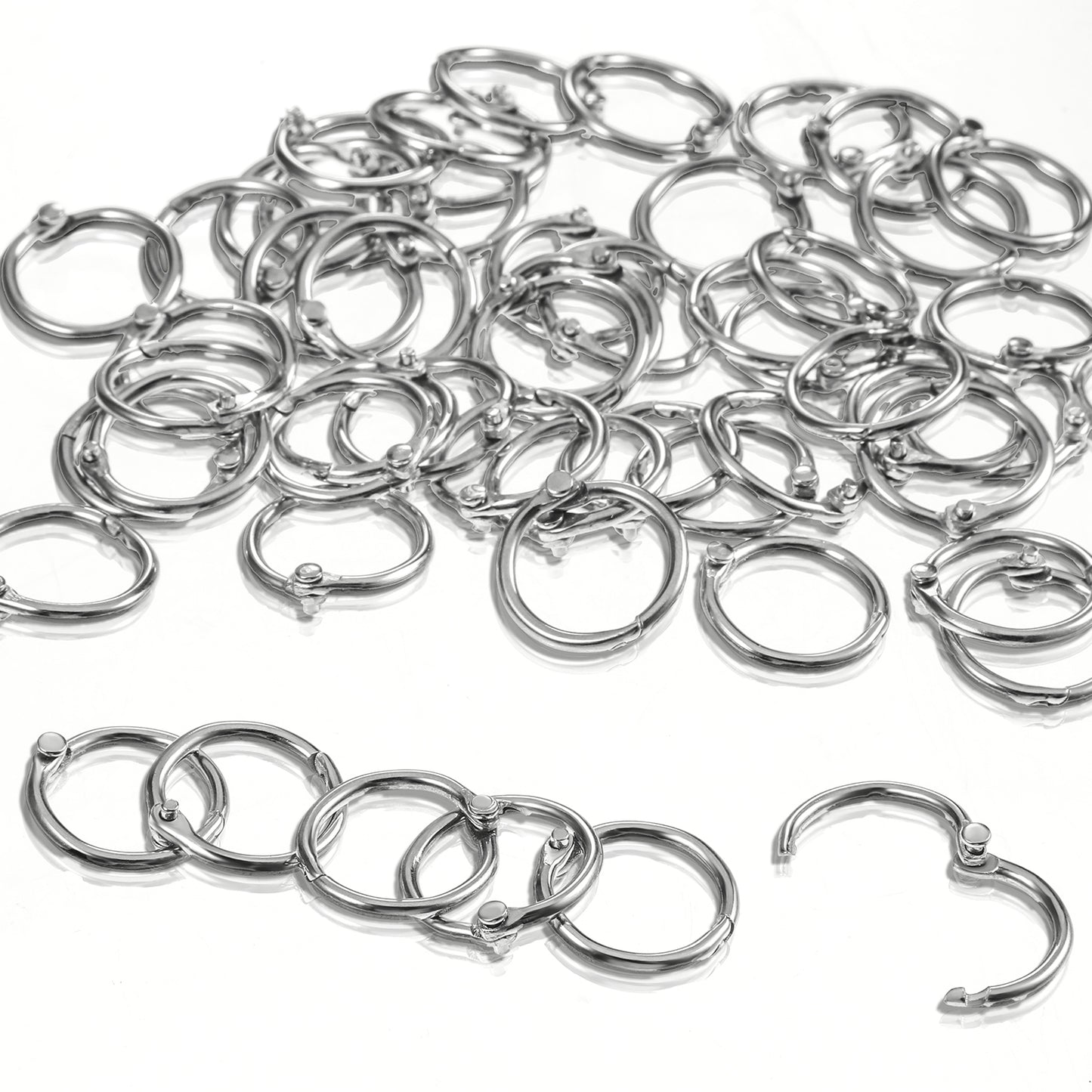 50 Pcs Loose Leaf Binder Rings Small Binder Rings for Index Cards Metal Mini Book Ring Key Ring Clips for Paper Binding Flash Card Notebook Office Silver 0.79 Inch