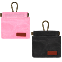 2 Pcs Dog Treat Pouch Hand Free Pet Training Pouch Canvas Training Bag with Carabiner Portable Pet Dog Walking BagSelf-Closing Pets Feed Snack Reward Behavior Aids for Puppy Travel Outdoor Pink Black