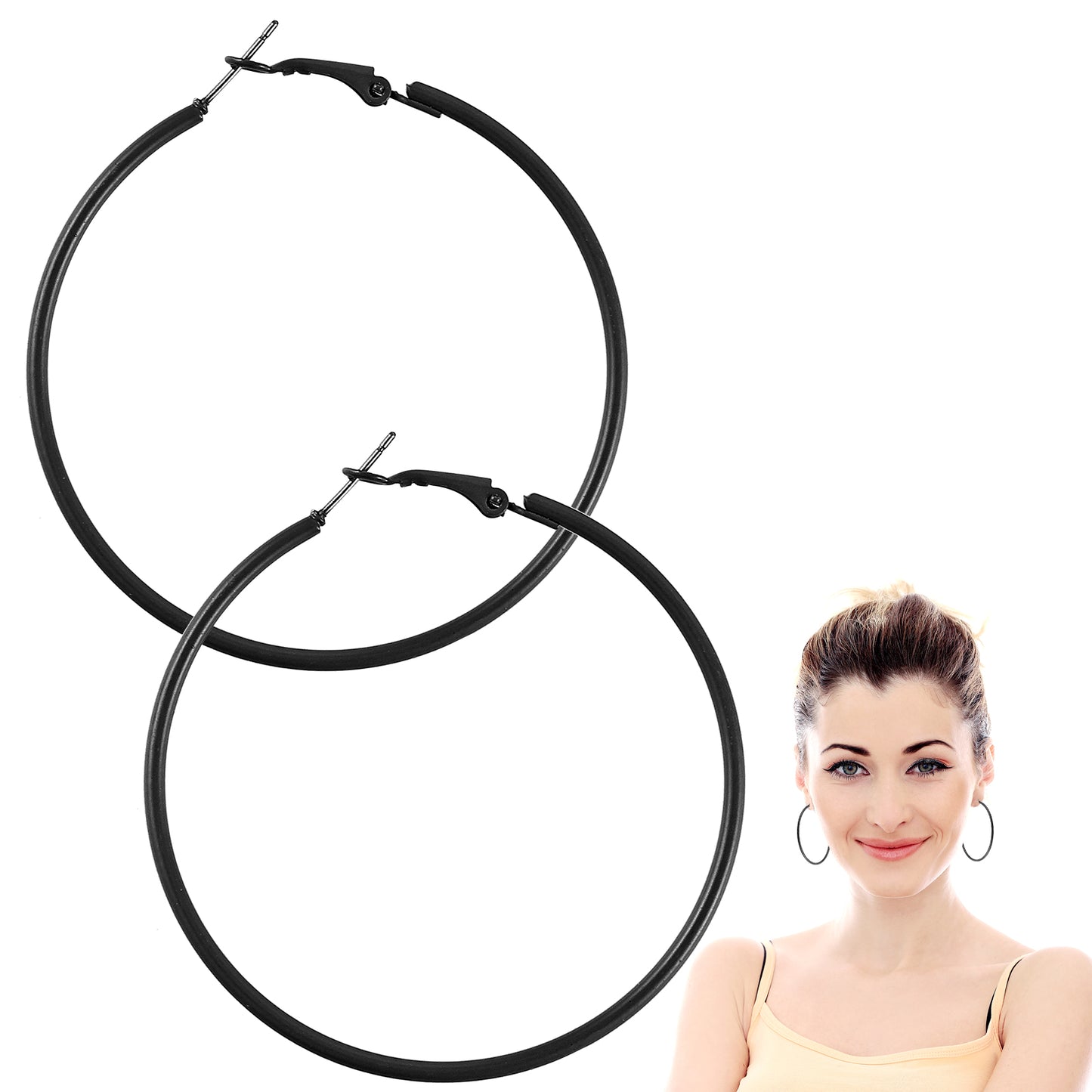 Tyqour Classic Big Earrings Retro Neon Hoop Earrings Colorful Big Hoop Statement Earring Round Circle Earrings Party Dangle Earrings Accessories for Women Jewelry Gifts(Green)