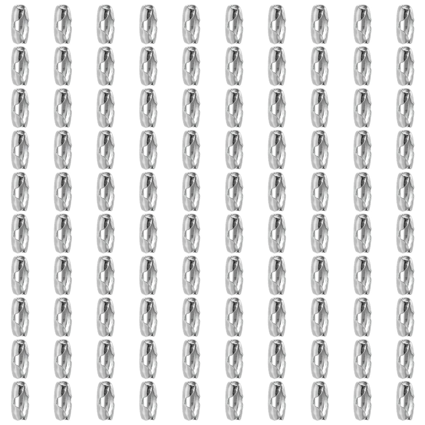 Xinjoduz 100 PCS 4.5mm Stainless Steel Roller Blind Chain Connectors, Window Beaded Ball Ball Chain Link Pull Cord Connector Clips Clasps Replacement Fit for Roller, Roman, Vertical Blinds (Silver)