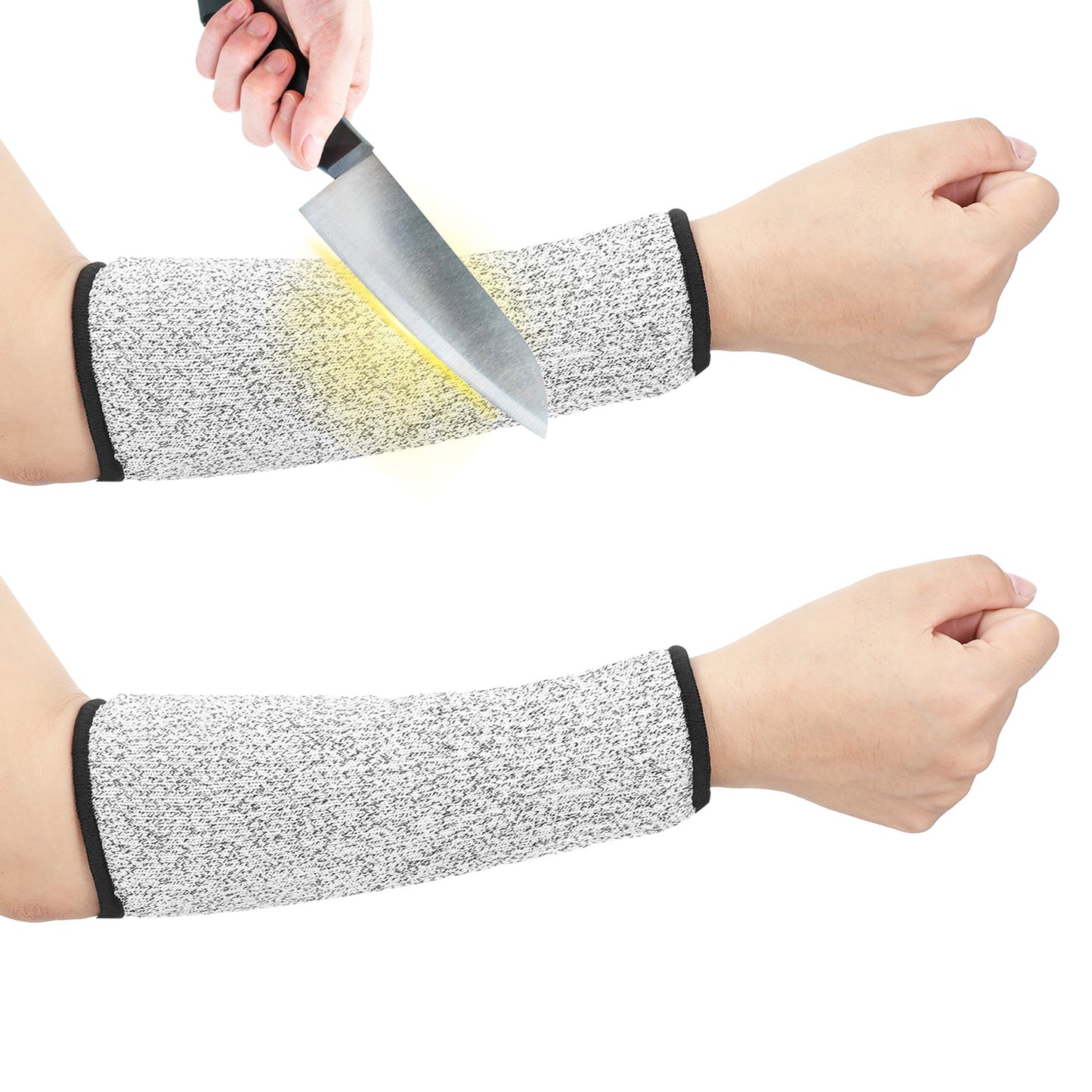 Nogeqi 1 Pair Cut Resistant Sleeves, Arm Protection Sleeves, Forearm Sleeves for Men Arm Guards for Biting, Arm Protection, Gardening Sleeves, Dog Bite Safety Arm Sleeves(Gray)