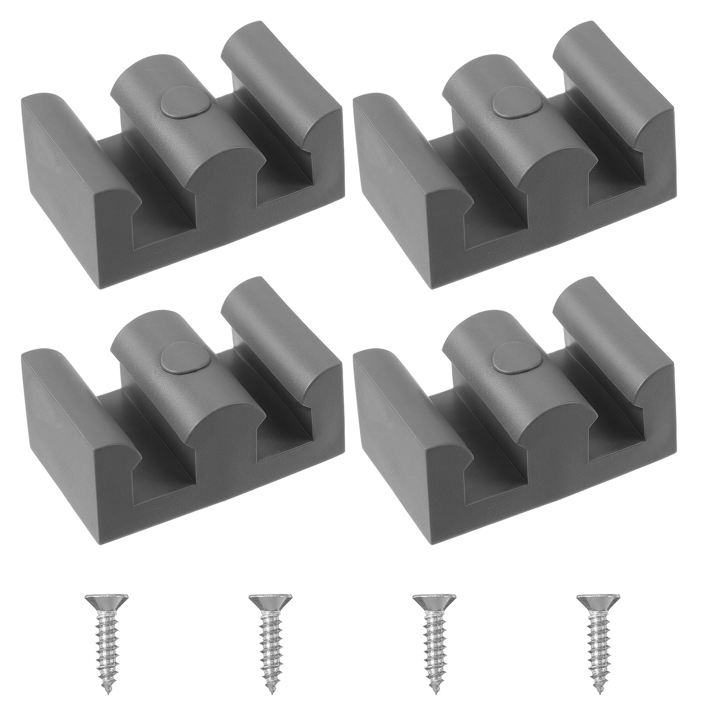 4 pcs Shower Door Stopper, Sliding Silicone Door Bumpers, Anti Collision Glass Doors Bumpers Framed Rubber Bumper with Screws for Frameless for All Kinds of Shower Glass Moving, Clear (Grey)