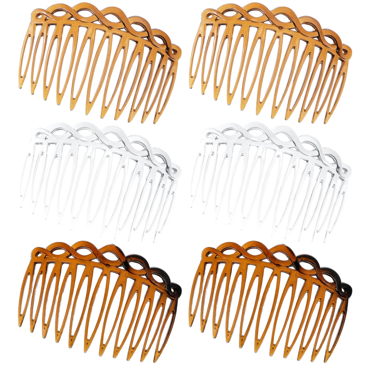 Ymapinc 6Pcs French Hair Combs - Resin Decorative Hair Comb Clips for Women, Curved Styling Combs Set for Multiple Hairstyles
