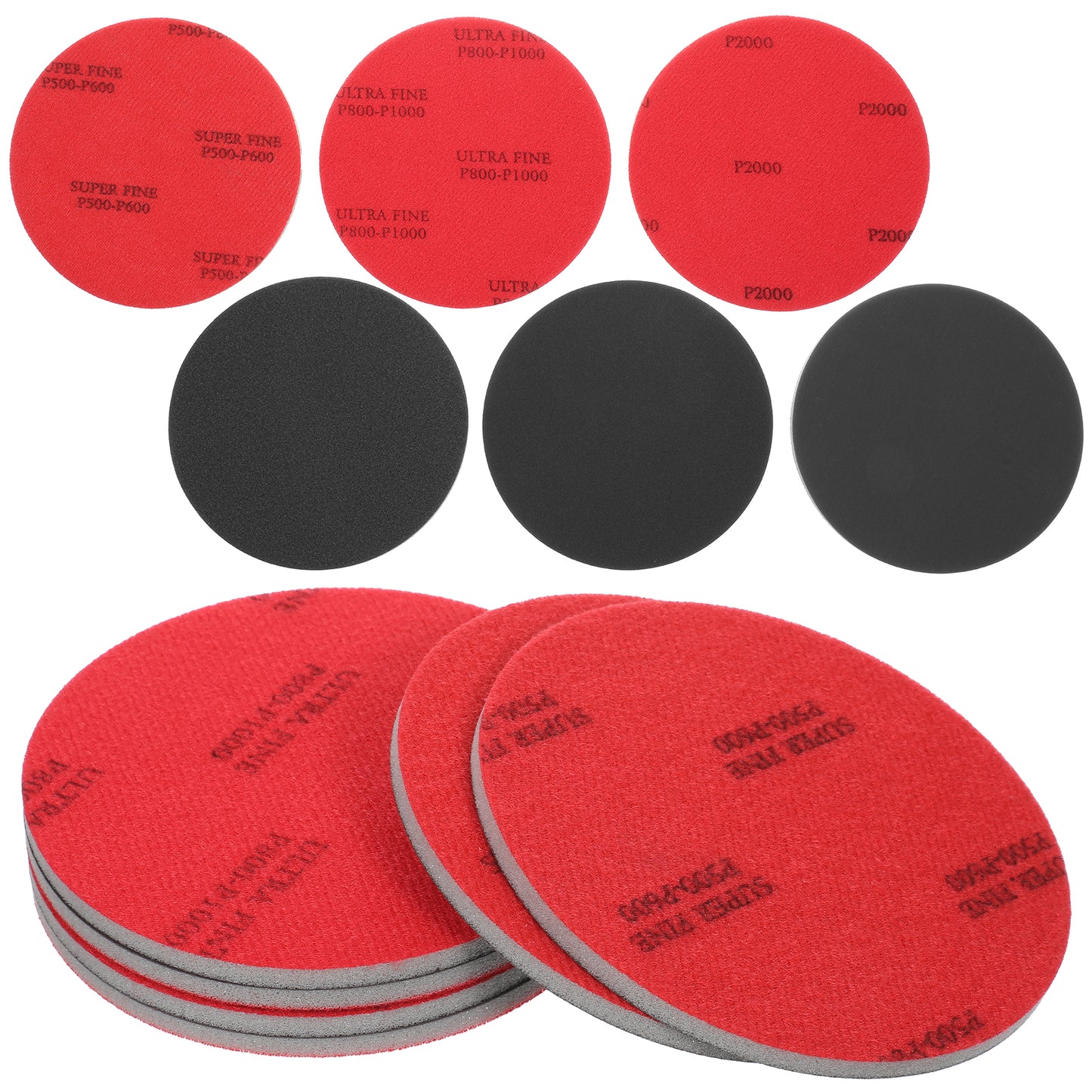 Sorcristy 6 PCS Bowling Ball Sanding Pads Kit, Grit 500-600, 800-1000, 1200, for Ball Resurfacing, Polishing and Maintenance