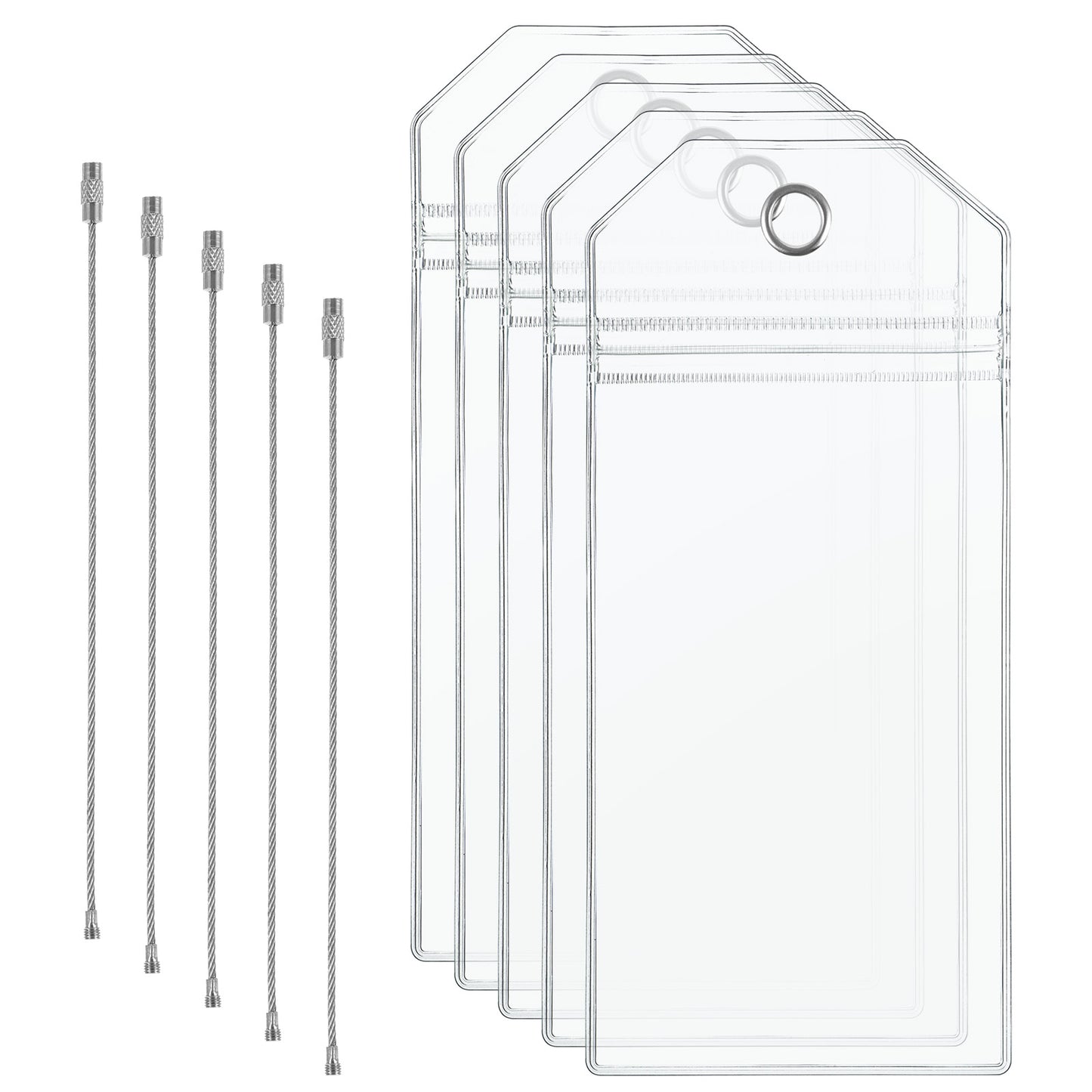 5 Pack Clear Cruise Luggage Tags Holder