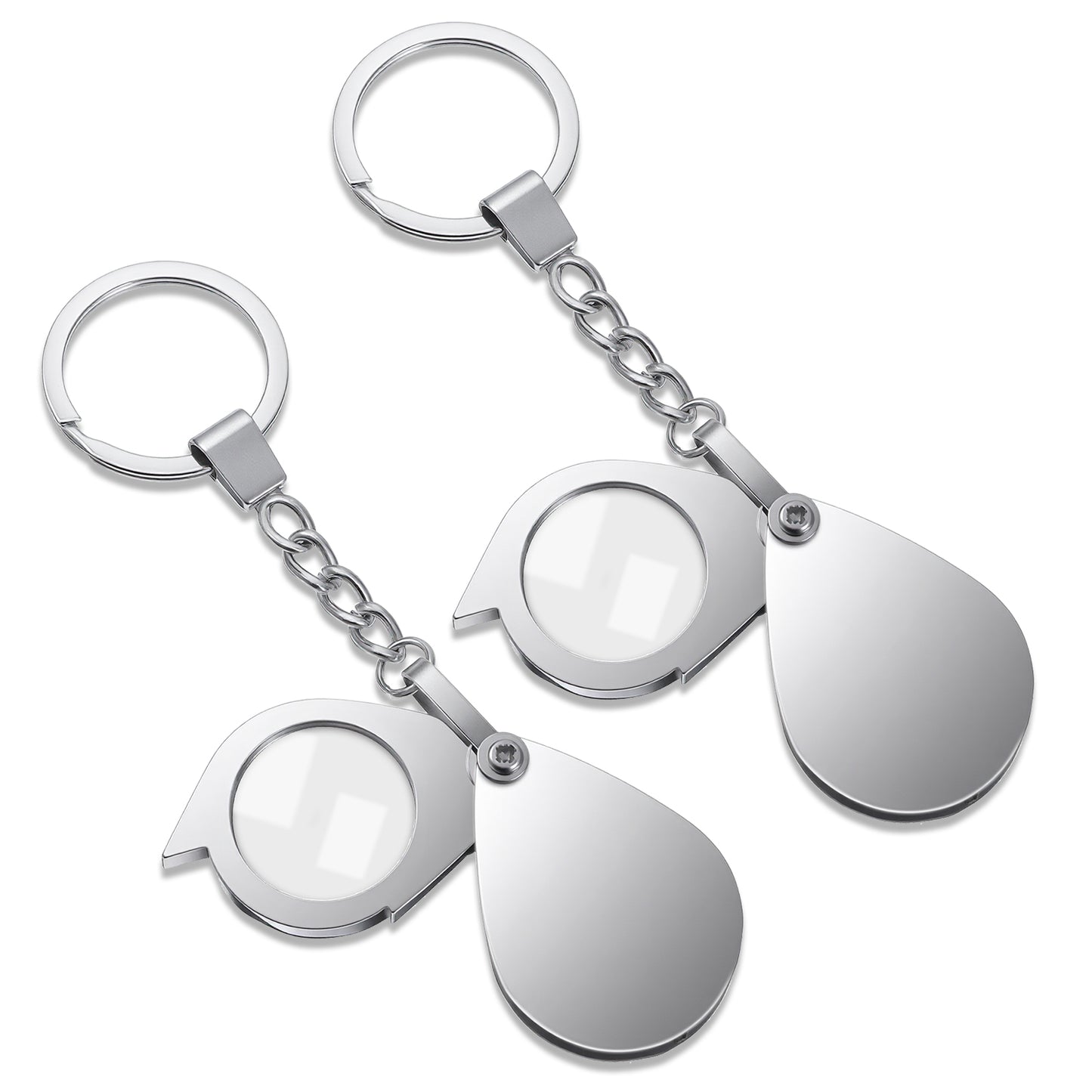 2PCS Pocket Magnifying Glass 20x, Folding Mini Jeweler's Loupe with Keychain for Reading, Jewelry, Hobbies, Science, and Collecting