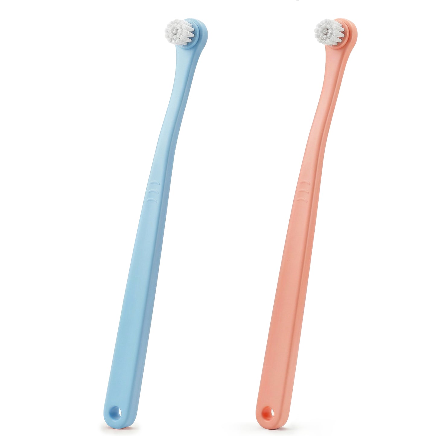 2PCS Small Dog & Cat Toothbrush, Soft Dog Tooth Brush for Small Medium Large Dogs and Cats, Pet Toothbrush for Easy Dental Cleaning Dental Care, Soft Bristles, Easy to Handle, Pink, Blue