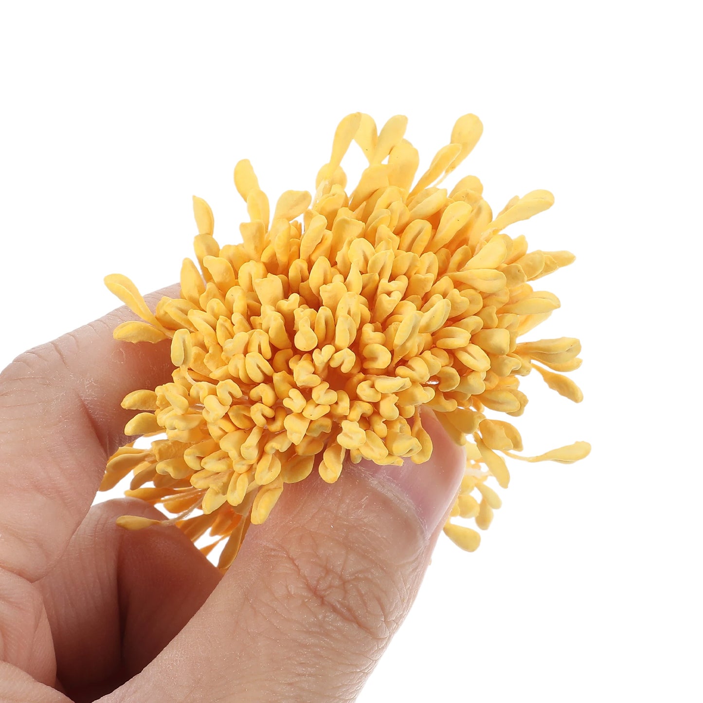 Ouligay 1400Pcs Flower Stamens 3mm Yellow Double Heads Handmade Stamen for Flower Making Artificial Floral Stamens for Crafts Wedding Bouquet Scrapbook Decoration Easter supplies