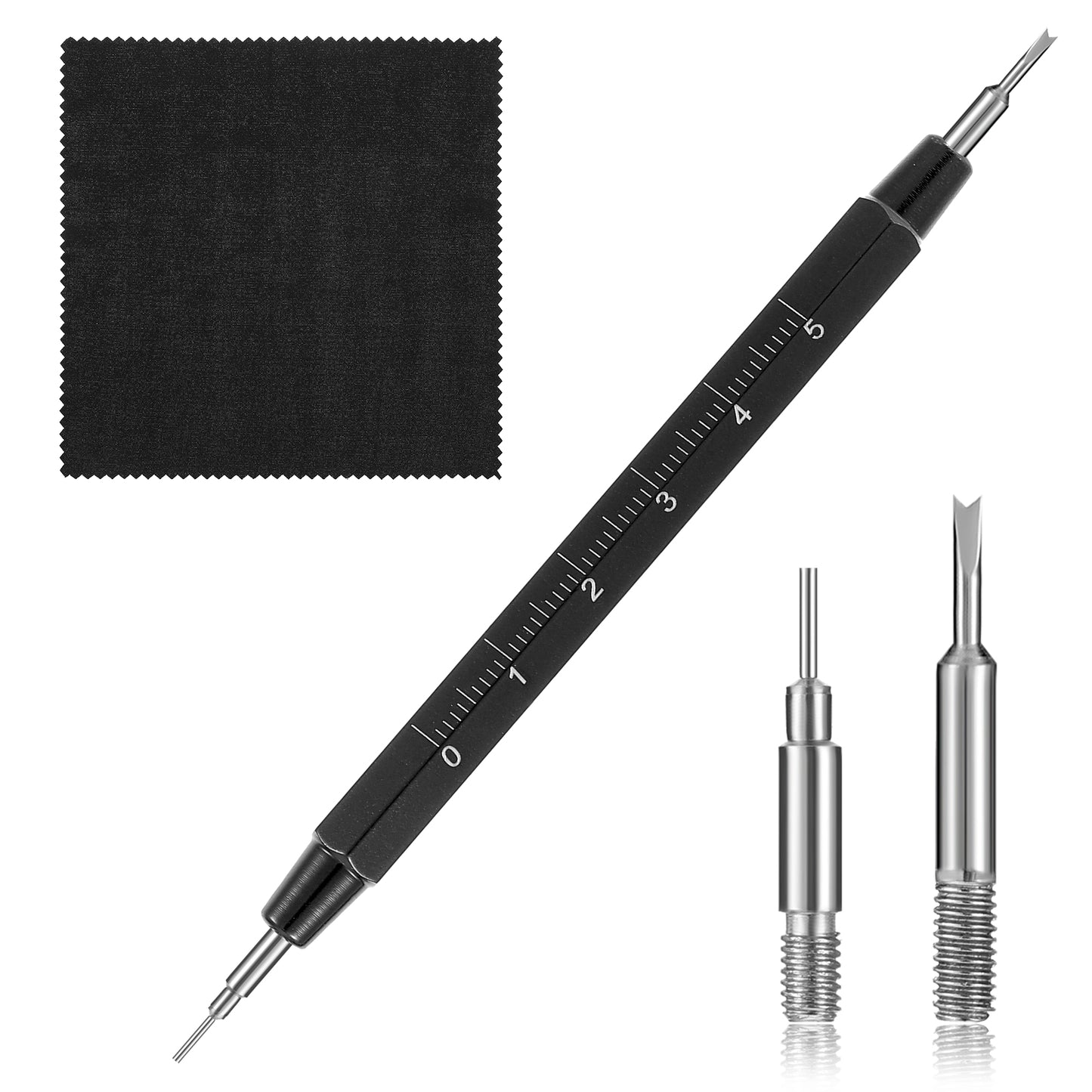 Mabor Watch Spring Bar Tool Kit - Double Ended Watch Band Pins Remover, Repair Tool with Aluminum Alloy Handle & Cleaning Cloth for Easy Watches Strap Replacement