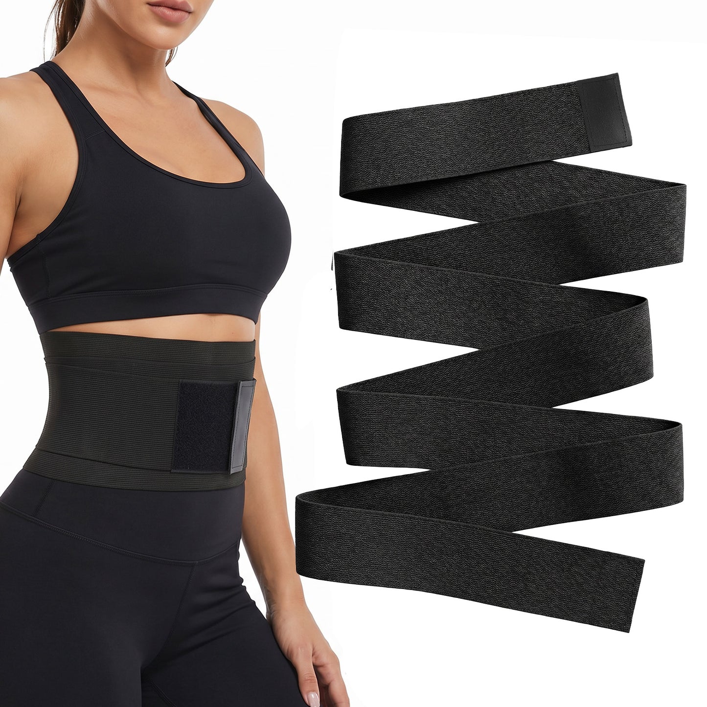 RAHHLIZS Waist Trainer Belt for Women Adjustable Workout Slimming Body Shaper Belt Gym Waist Trainer for Women and Men Weight Loss Belly Sweat Band Waist Trimmers Black