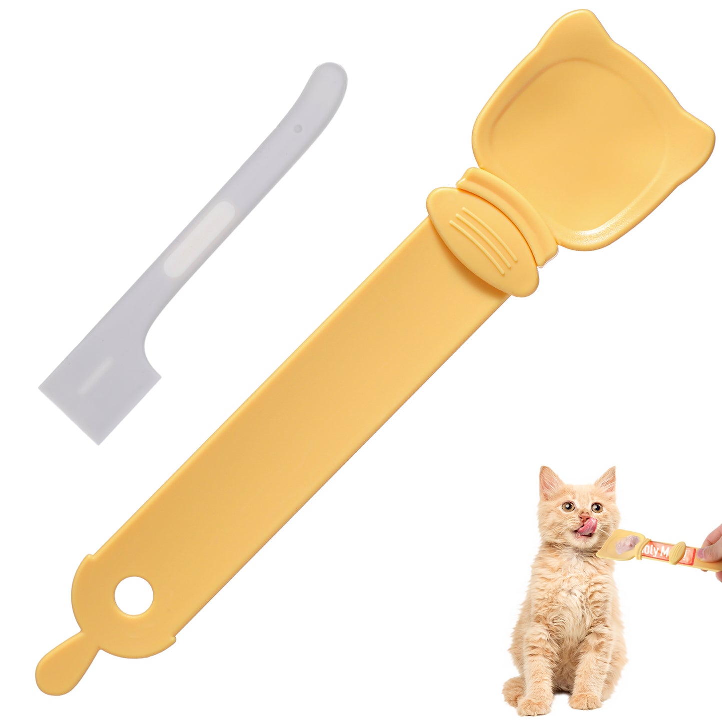 2 Pack Cat Strip Feeder And Pet Food Mixing Spoon Cat Food Spoon Cat Can Opener And Spoon Cat Food Spatula Paw Spoon Open Can With Spoon Silicone Pet Food Can Opener Spatula Scoop Mixing Spoons