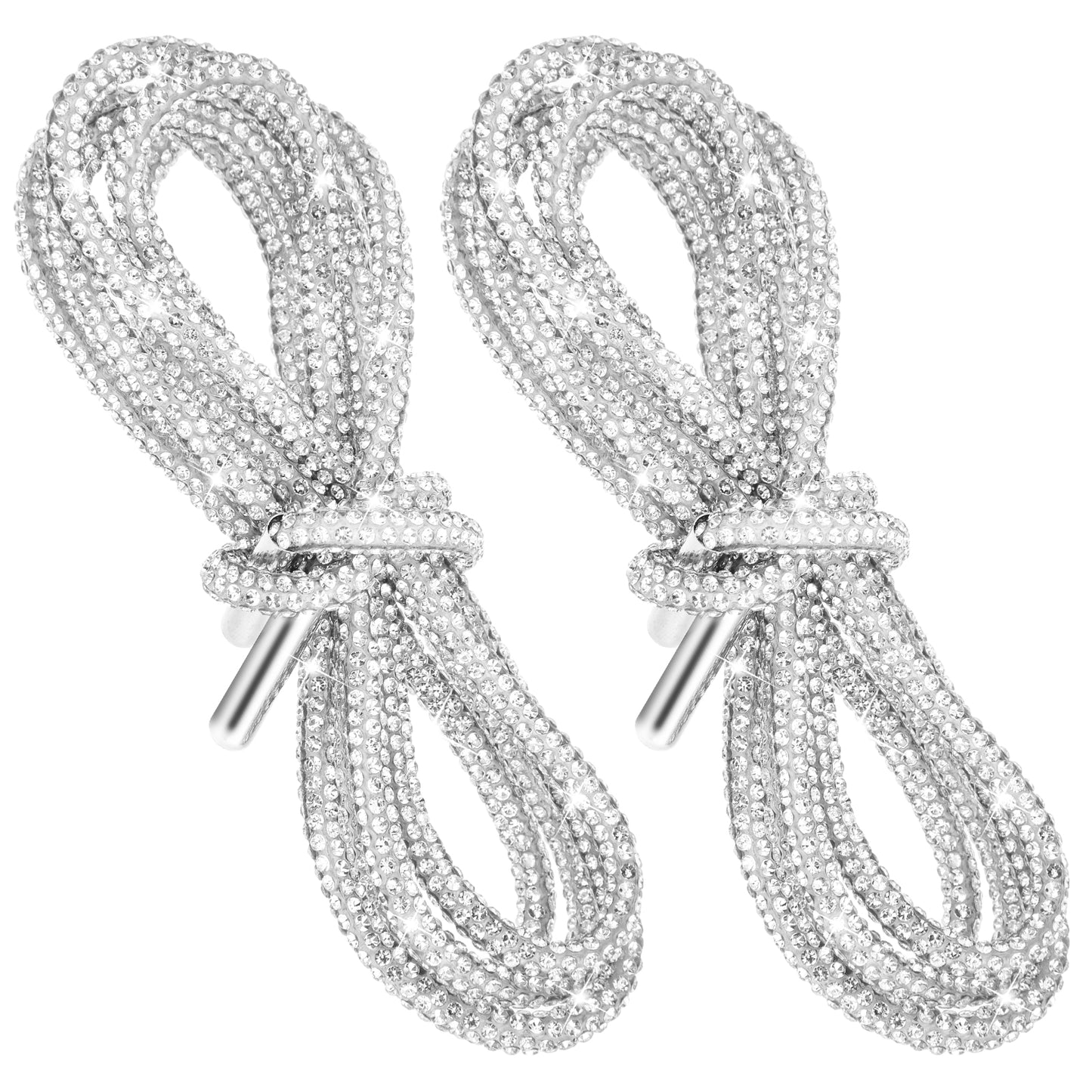Bremorou 2pcs Rhinestone Shoe Laces Glitter Bling Silver Shoe Laces for Sneakers Sparkly Crystal Hoodie Drawstring Metallic Glitter Rope Bling Round Rhinestones Strings Replacement for Women