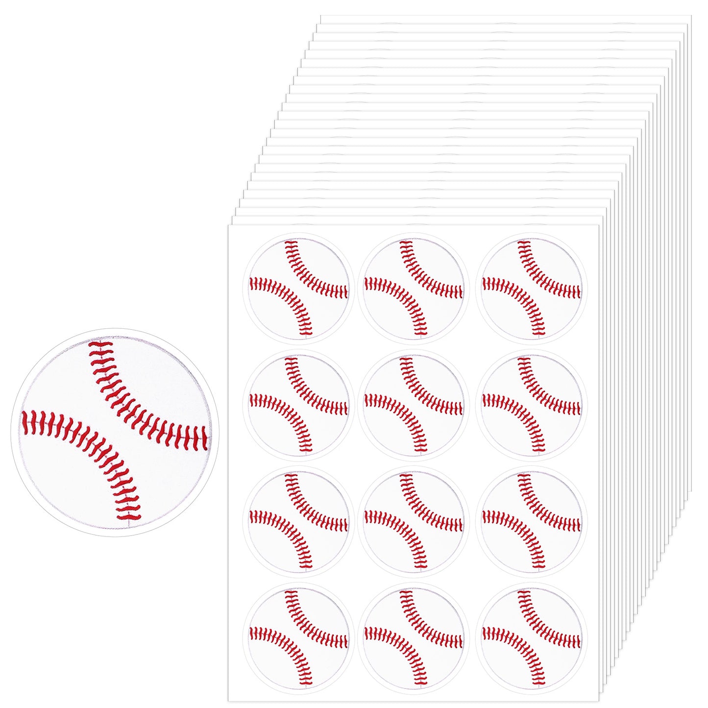 300pcs Baseball Stickers Roll Self-Adhesive1.14 Inch Sports Ball Sticker Labels Label Sticker Decal Themed Birthday Party Favor Decor Sport Supplies Theme for Scrapbooks Envelope Gift Bag Seal