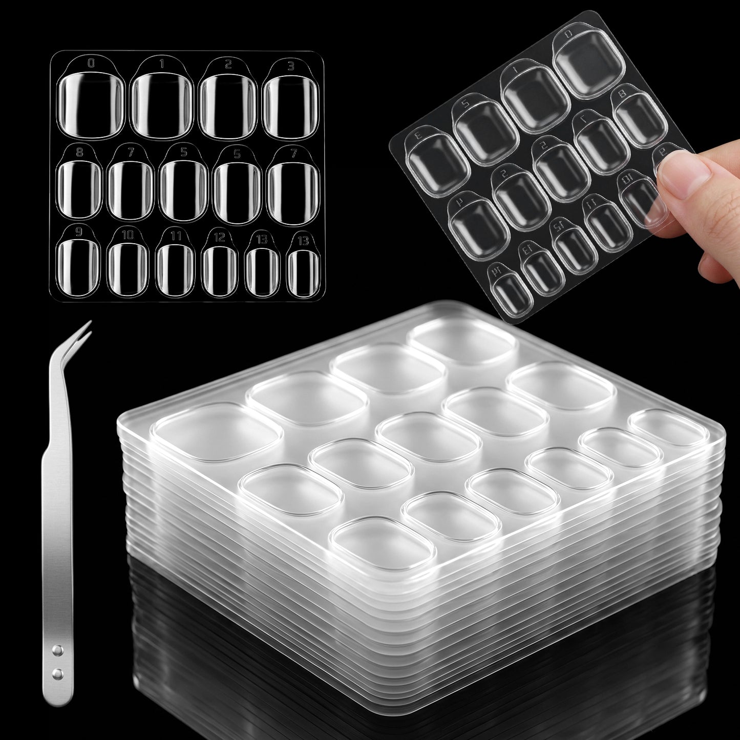 Ouligay 600pcs Nail Adhesive Tabs Nail Sticky Tabs Nails Glue Sticker