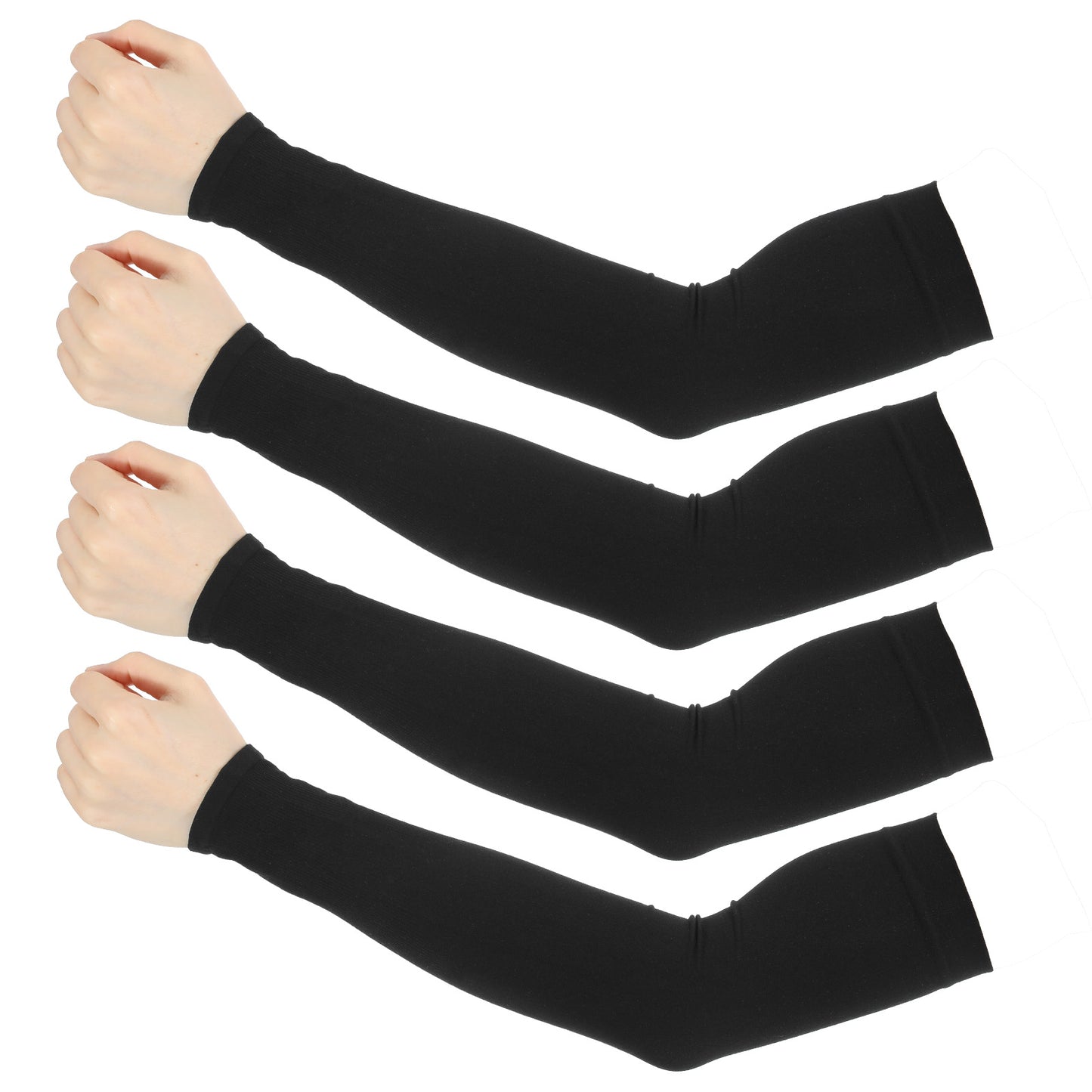 Ouligay 2 Pairs Arm Sleeves for Men Women UPF 50 UV Sun Protection Arm Sleeves Cooling Sport Compression Tattoo Cover Up Sleeve(black)