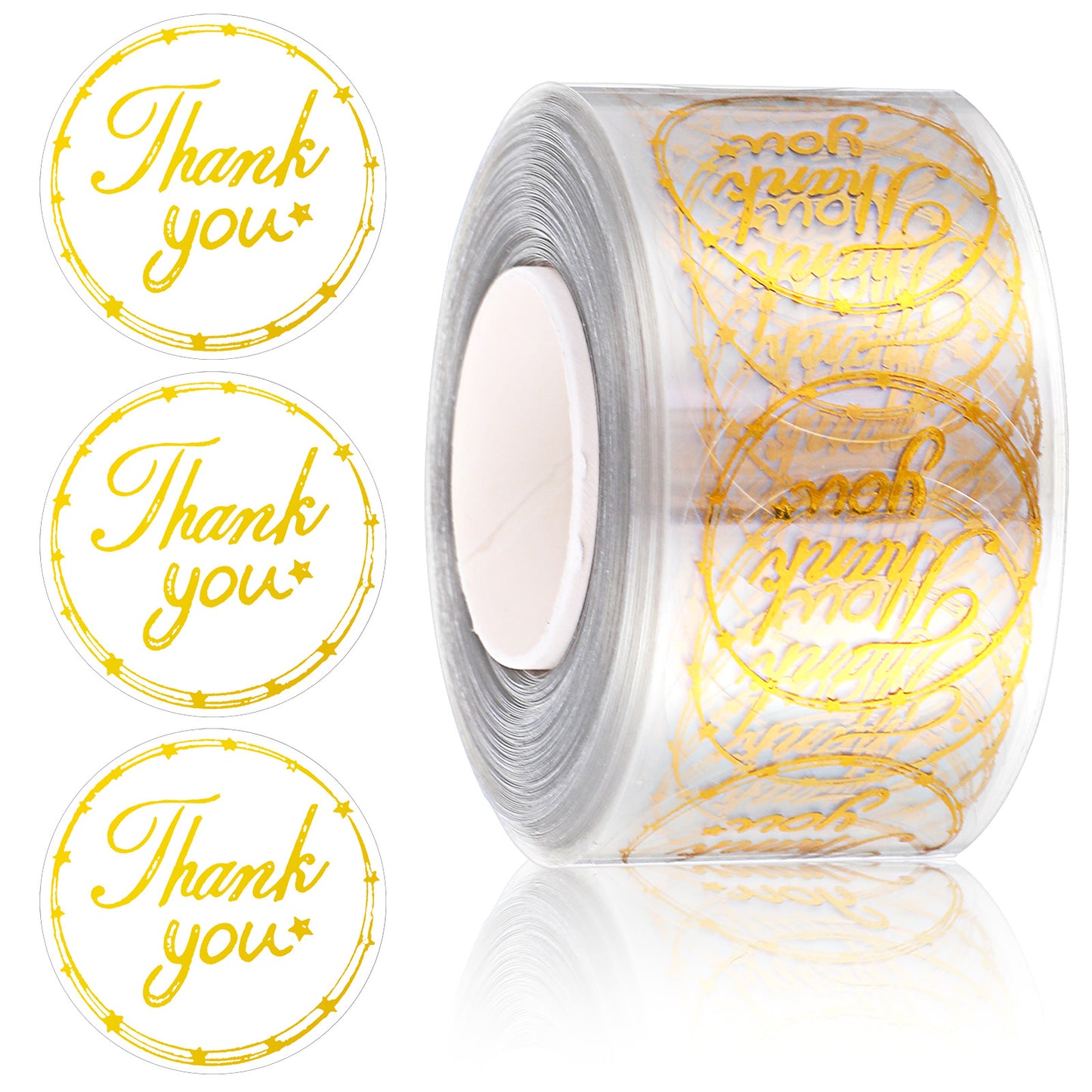 RAHHLIZS 500pcs Gold Thank You Stickers 1" Self-Adhesive Envelope Sea