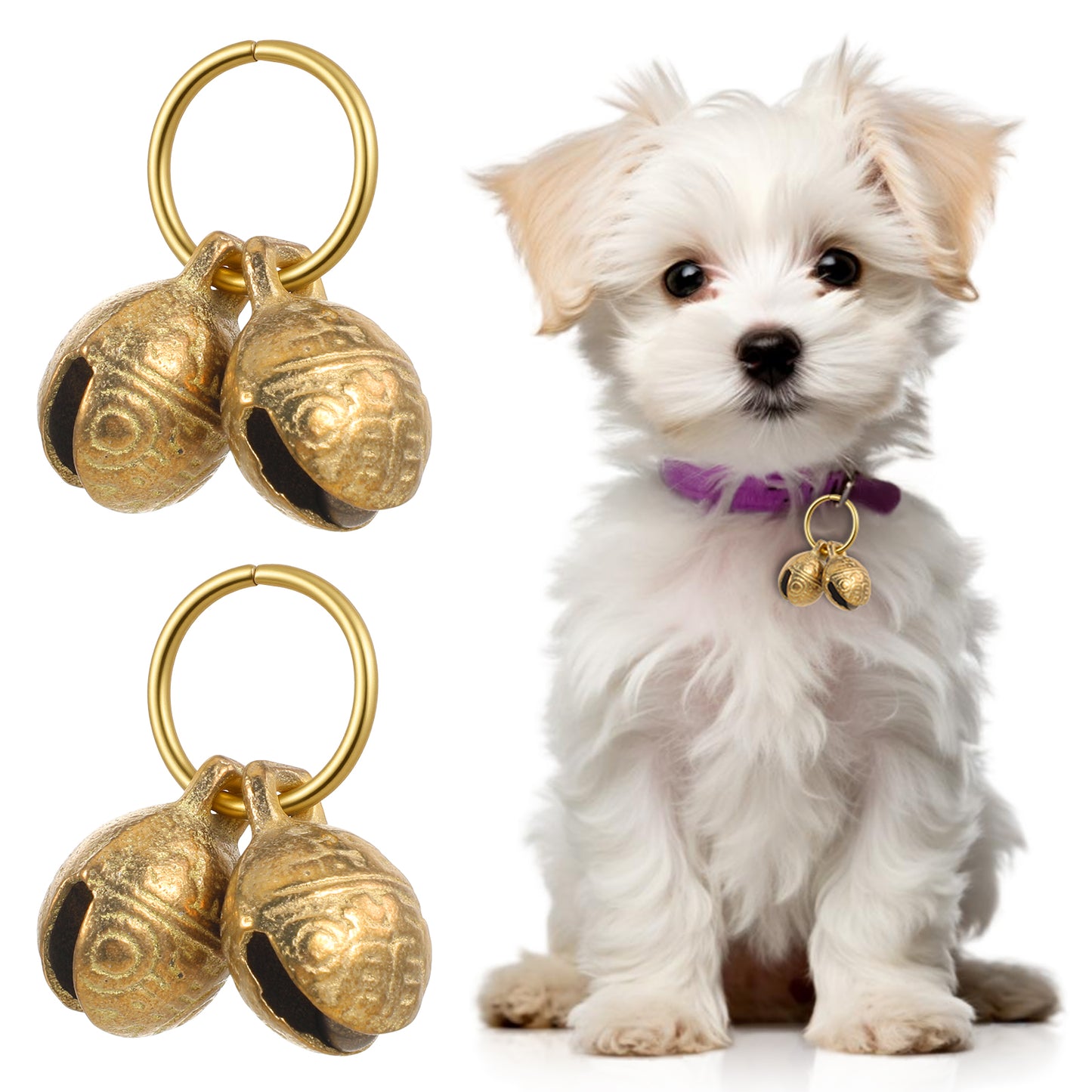 Matwsec 2PCS Dog Collar Bells for Small Dogs Bells for Dog Collars Cat Collar Bell for Outdoor Safety Pet Tracking Hiking Walking