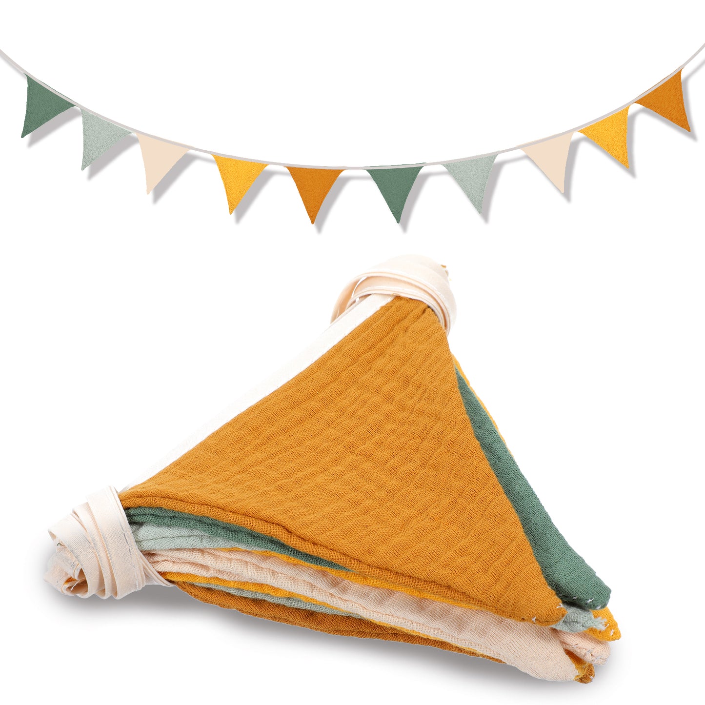 Nogeqi Pennant Banner Flags, Boho Garland Triangle Bunting Banner for Nursery Playroom Decor, 7.74 Ft Fabric Flag Garland for Baby Birthday Baby Shower Wedding Party Decorations (Colourful)