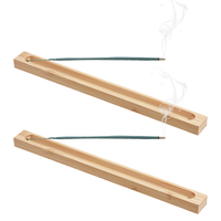 2 Pieces Natural Bamboo Incense Stick Holder, Incense Holder for Sticks, Incenses Sticks Holders with Catcher, Stick Incenses Burner for Meditation Yoga SPA, Home Table Decor