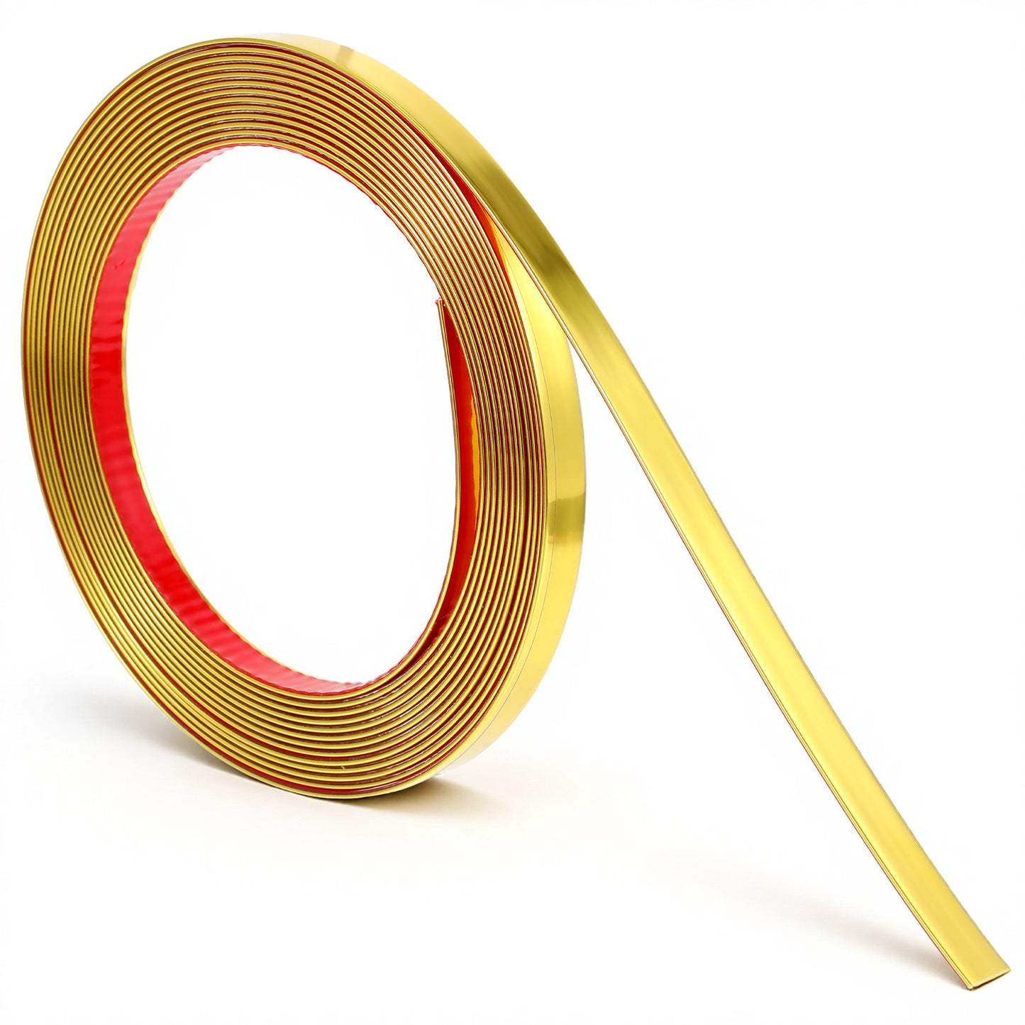 Gold Molding Trim Peel and Stick, 196.85 × 0.39 Inches/5m × 1cm Wall Ceiling Floor Cabinet Tile Edge Moulding Decoration Strip, Self Adhesive PVC Molding Trims for Home DIY Decoration