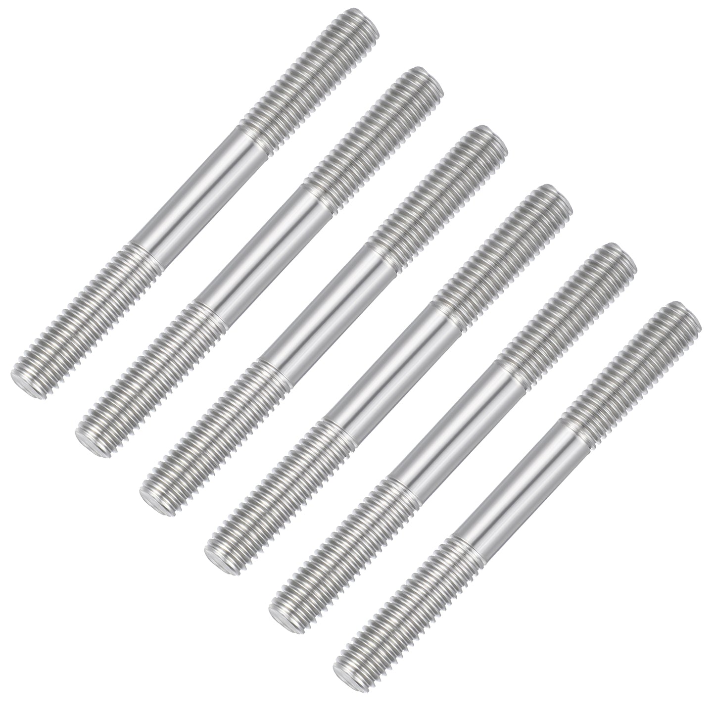 Ymapinc 6Pcs M8 Threaded Rod Double Bolts, 304 Stainless Steel Double-Ended Threaded Stud Bolts Screw Rod for Machinery Maintenance and Fixes(80mm/3.15in)