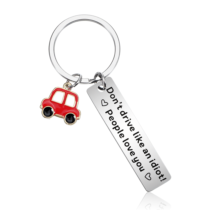 RAHHLIZS Passed Driving Test Gifts Drive Safe Keyring New Driver Gifts Drive Safe Keychain for Women Men Daughter Son Boyfriend Husband Dad (Silver) - Stainless Steel Safety Driving Keychain