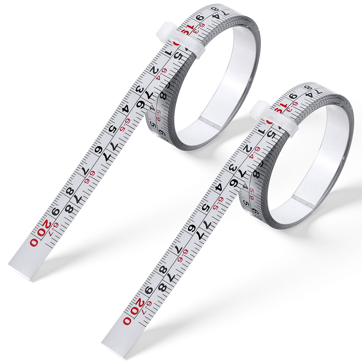 Rahhlizs 2 Pcs Self-Adhesive Measuring Tape, Steel Adhesive Tape Measure, Imperial & Metric Scales, Left to Right, Peel & Stick Ruler Tapes for Workbench Woodworking Table Saw Drafting, 78 Inch/200cm
