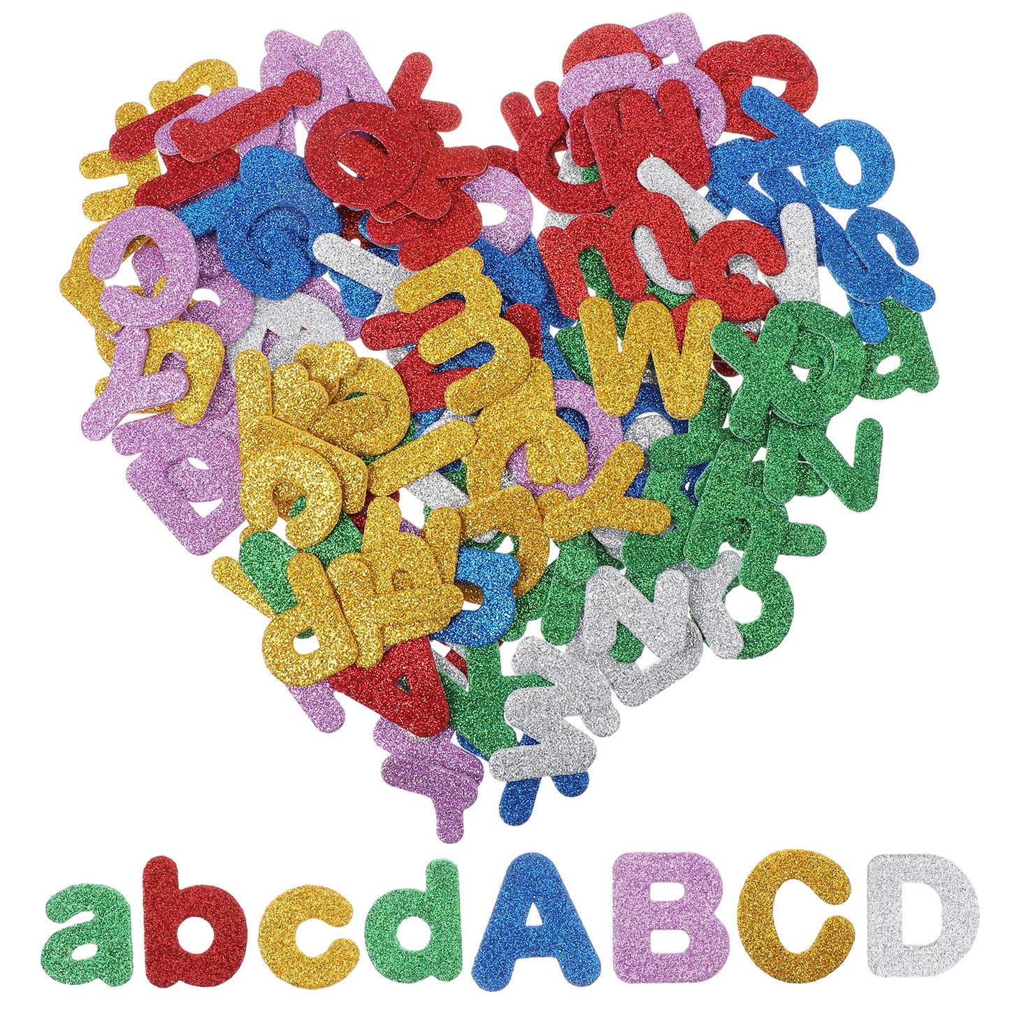 156Pcs Glitter Foam Letter Stickers Self Adhesive A-Z Glitter Foam Alphabet Stickers for DIY Crafts Project Supplies Party Decorations