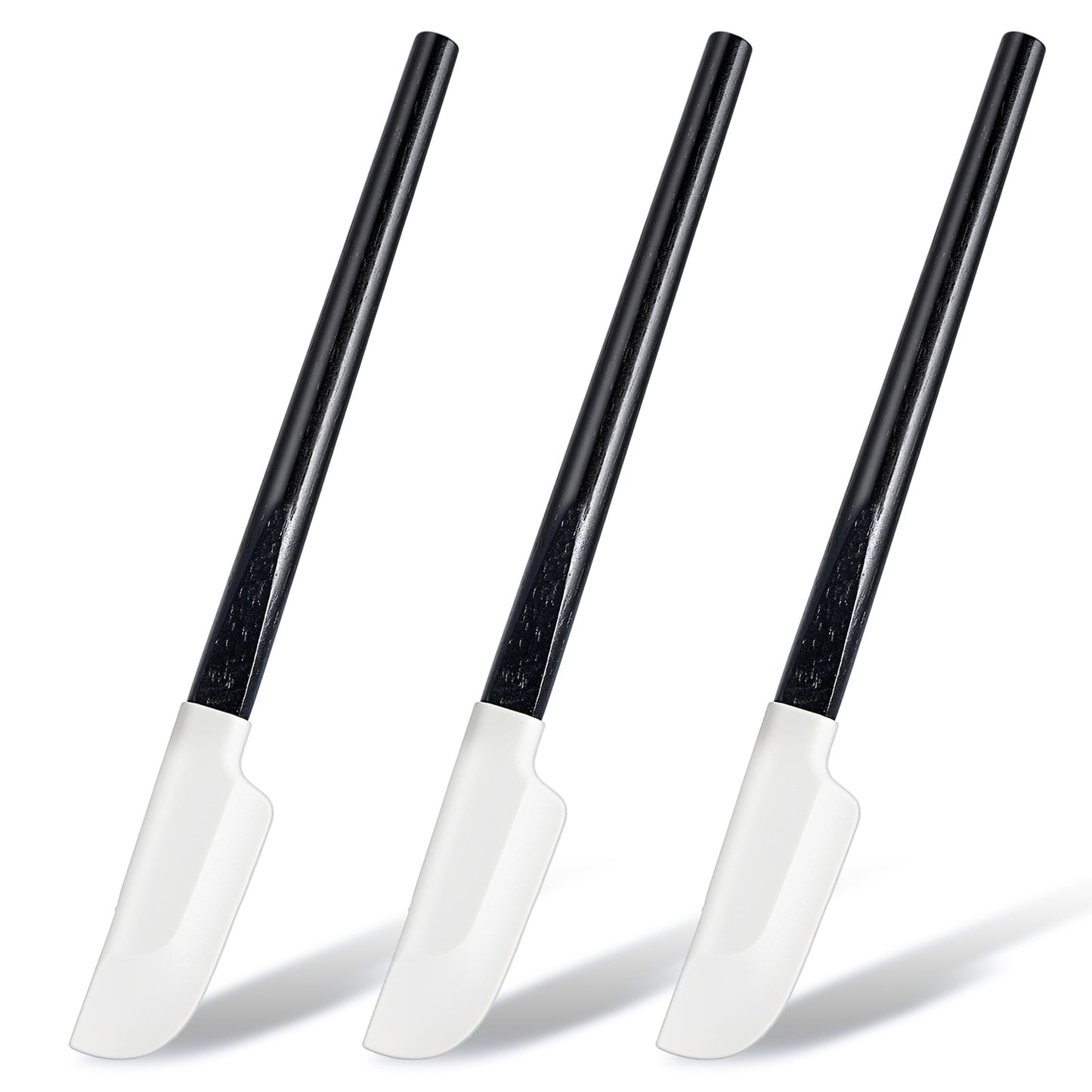 3PCS Small Silicone Spatula, 9" Black Rubber Spatula for Kitchen Use Nonstick Silicone Scraper for Jars Cooking, Baking, Mixing, Frosting