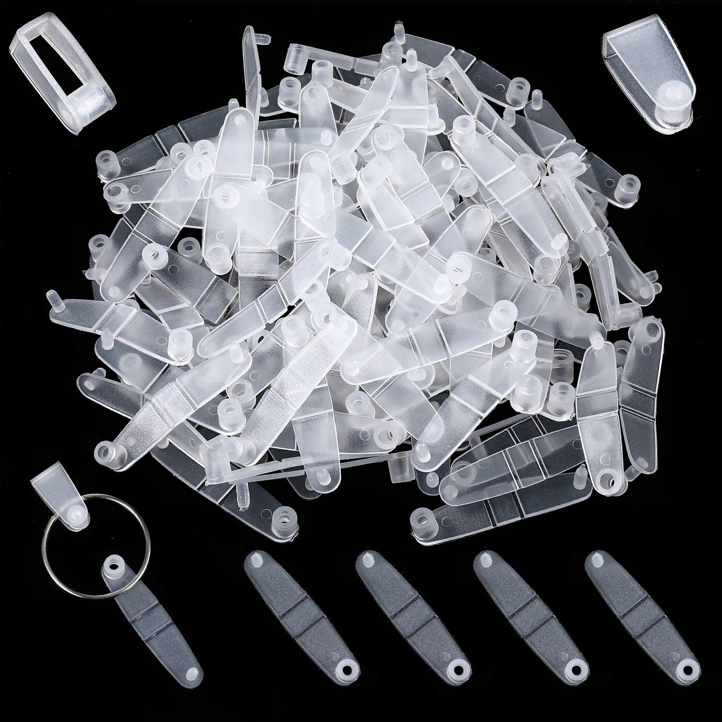 100 Pcs Acrylic Keychain Clips Clear Plastic Keychains Clip Connectors for DIY Crafts Card Holders Fit Keys Rings School Office ID Cards Jewelry Making Accessories 1.38 × 0.35 Inch Handicraft Lovers