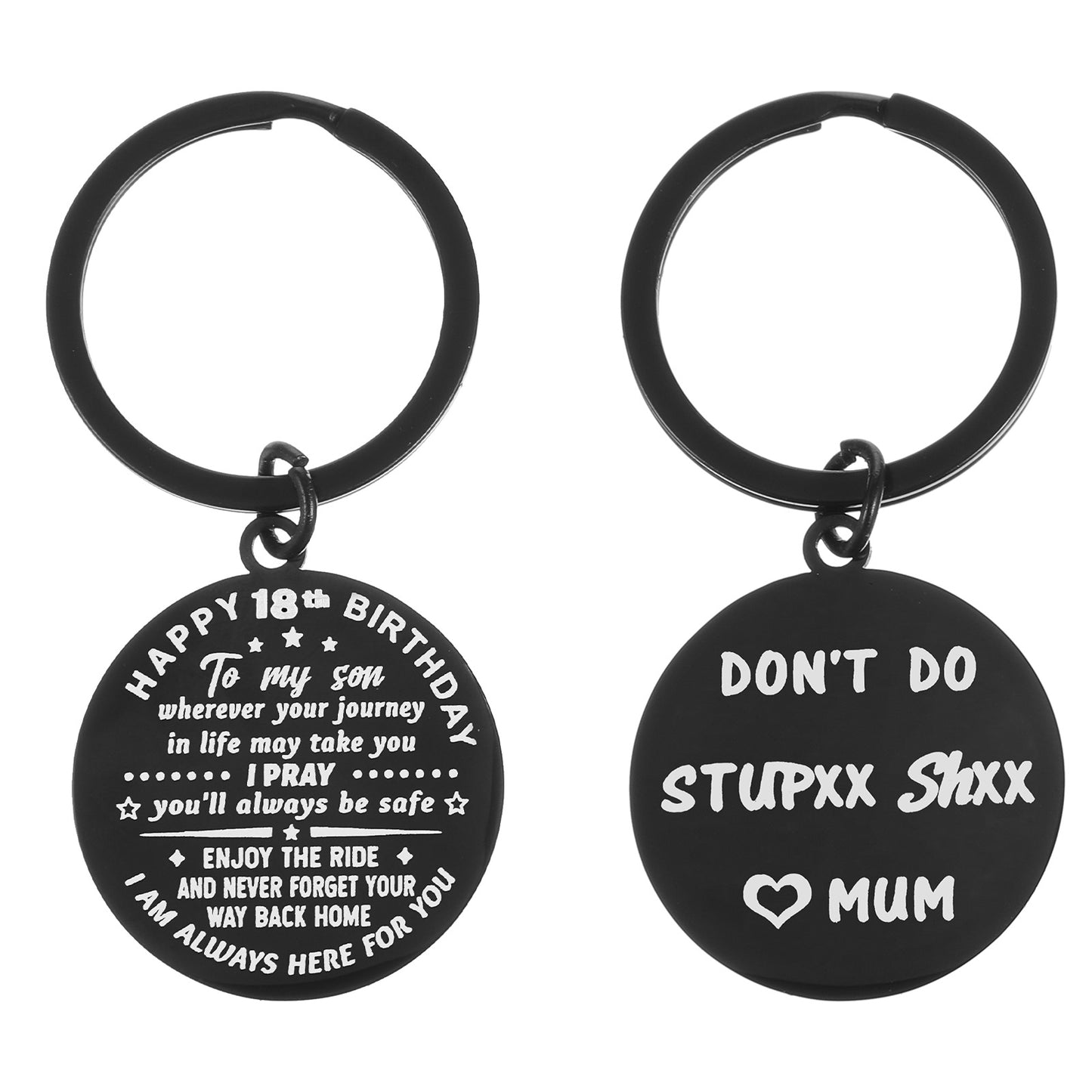 Shimmeroo 18th birthday gifts for boys Men Him Black Metal Keychain 18th Birthday Gifts Ideas Decorations for Son from Mom