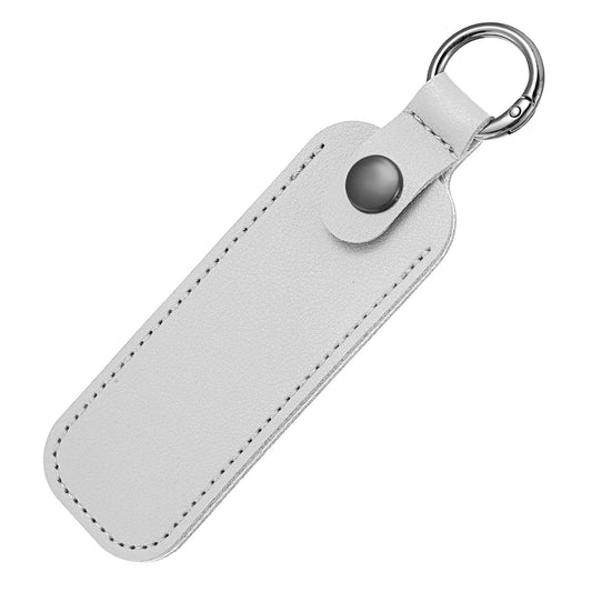 Ymapinc 1Pcs Leather USB Flash Drive Holder - Flash Thumb Drive USB Storage Case, Portable Storage Carrying Case with Keychain, Travel Key Chain (1PC, Gray PU Leather)