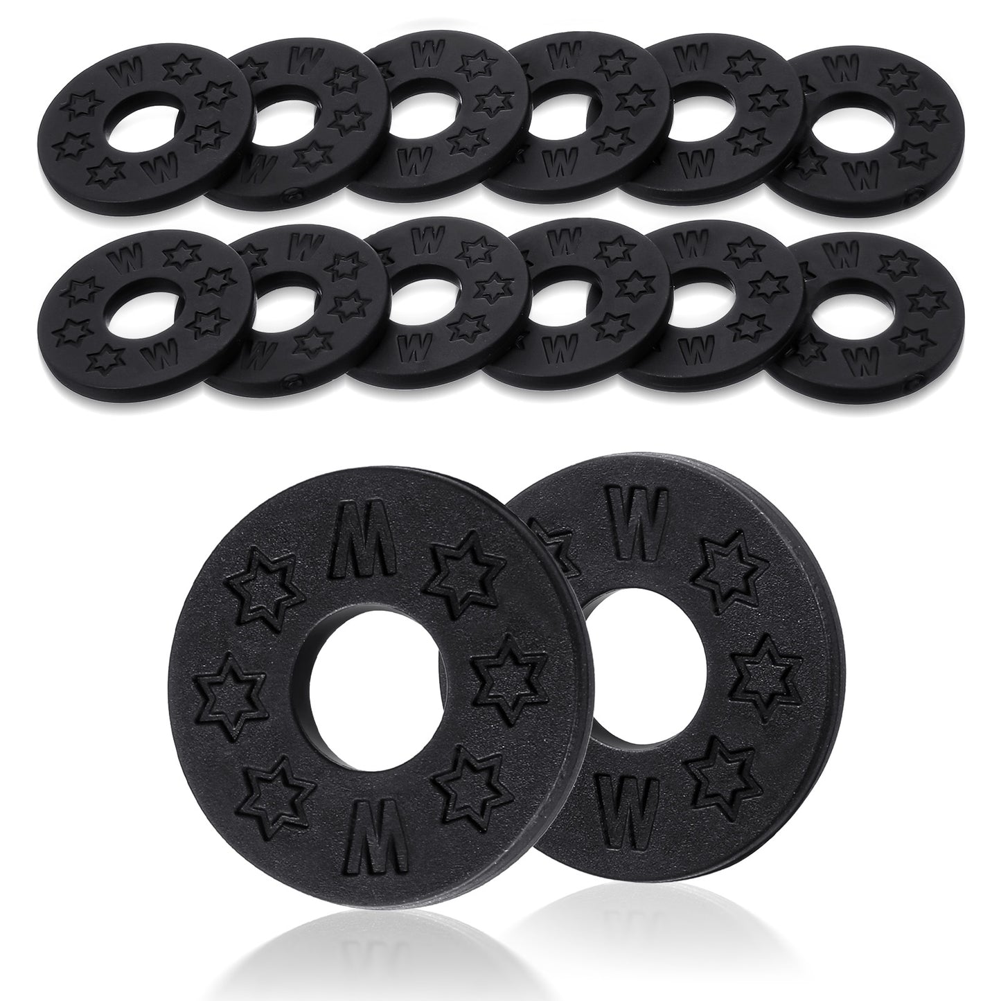 12 Pcs Guitar Strap Locks, Silicone Guitar Strap Holder, Rubber Secure Blocks Protector, Black