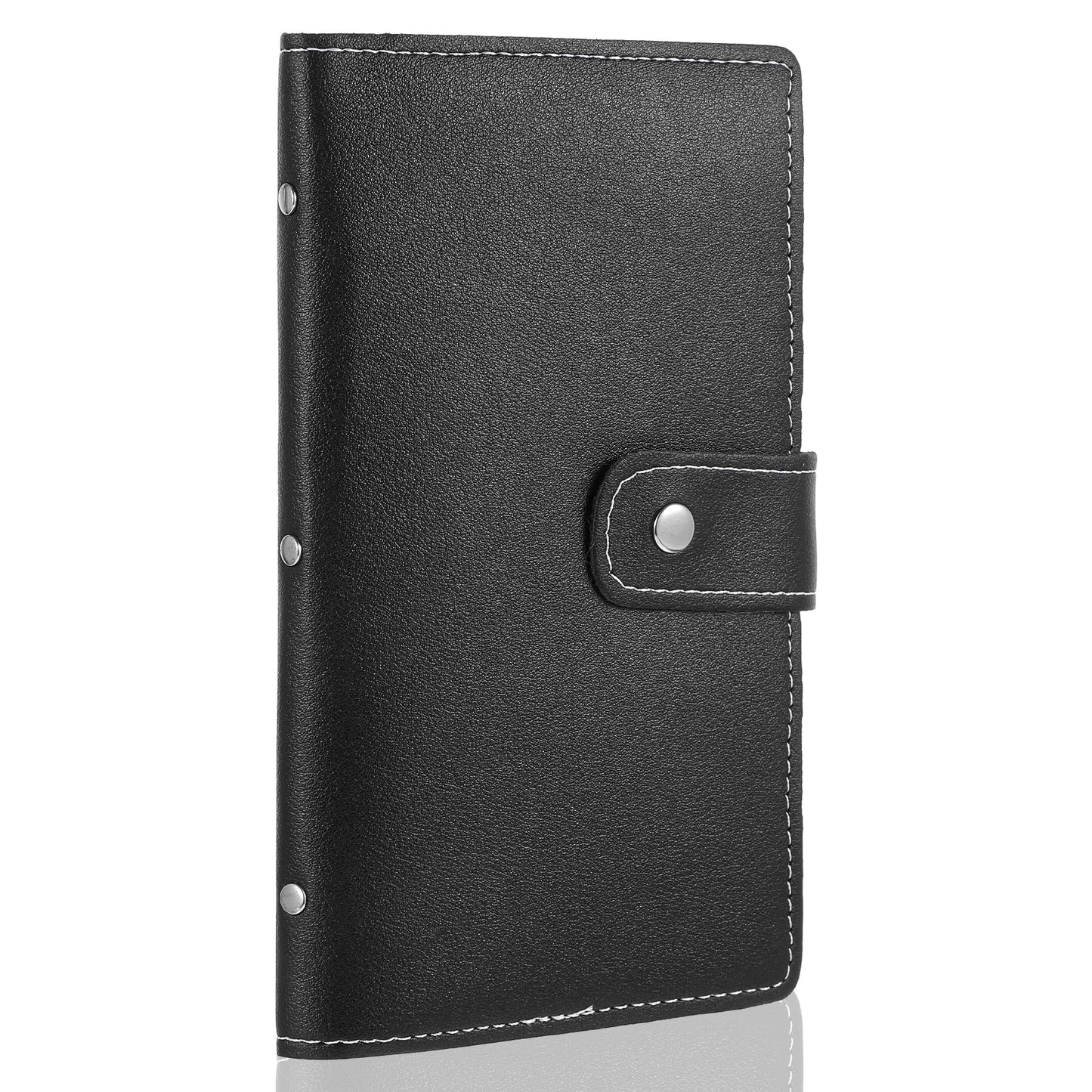 Xinjoduz 1 PCS Business Card Holder Organizer, Credit Card Book Case with 96 Card Slots PU Leather Organization Binder Name ID Card Holders RFID Credit Card Holder Wallets for Men & Women, Black