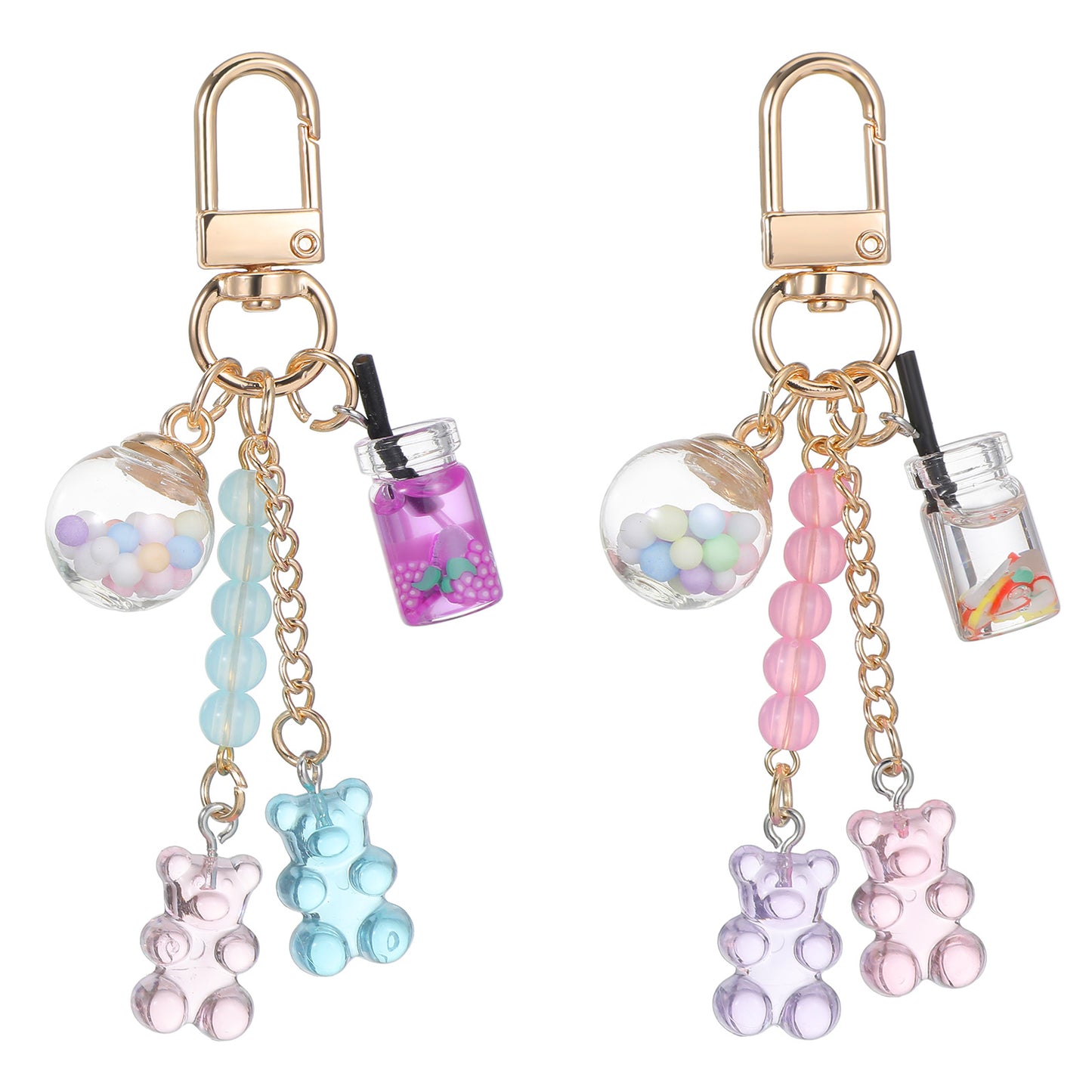 Ymapinc 2Pcs Cute Keychain Charms,Bag Charm Cute Bear Key Pendant Candy Pendant Keychain Accessories Keyring Charms for Wallets,Car Keys,backpack Tote Bags