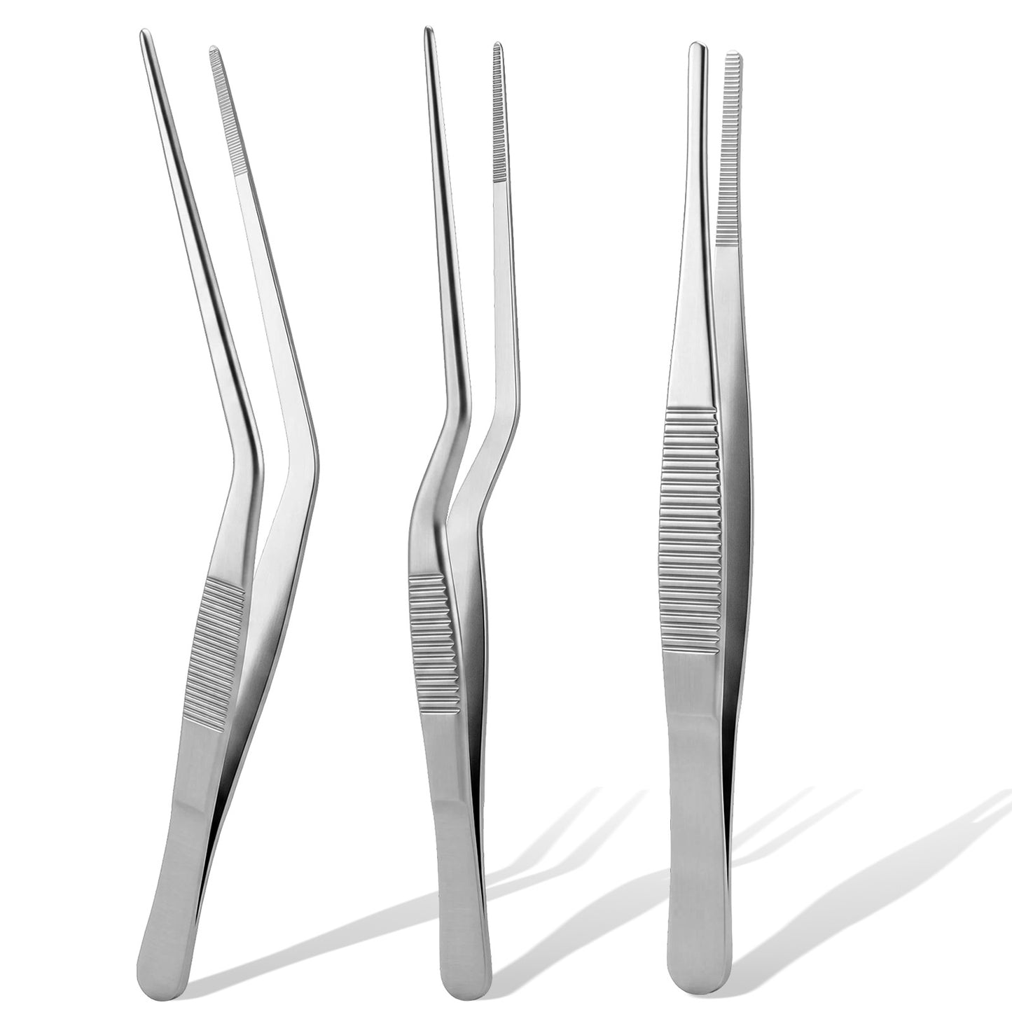 3 PCS Kitchen Tweezers for Cooking, 6.3 Inch Tweezer Tongs for Cooking Culinary Tweezer, Food Tweezers Stainless Steel, Stainless Steel Food Tongs for BBQ, Baking, Decorating, Plating and Serving