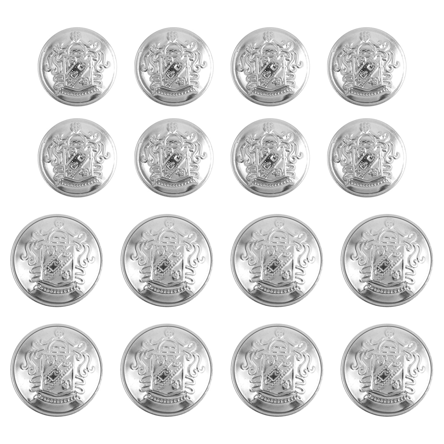 16pcs Buttons for Blazers Women Silver Metal Suit Button for Men Brass Sewing Knob with Shank Retro Alloy Decorative for Clothing Sewing, DIY Crafts(Silver)