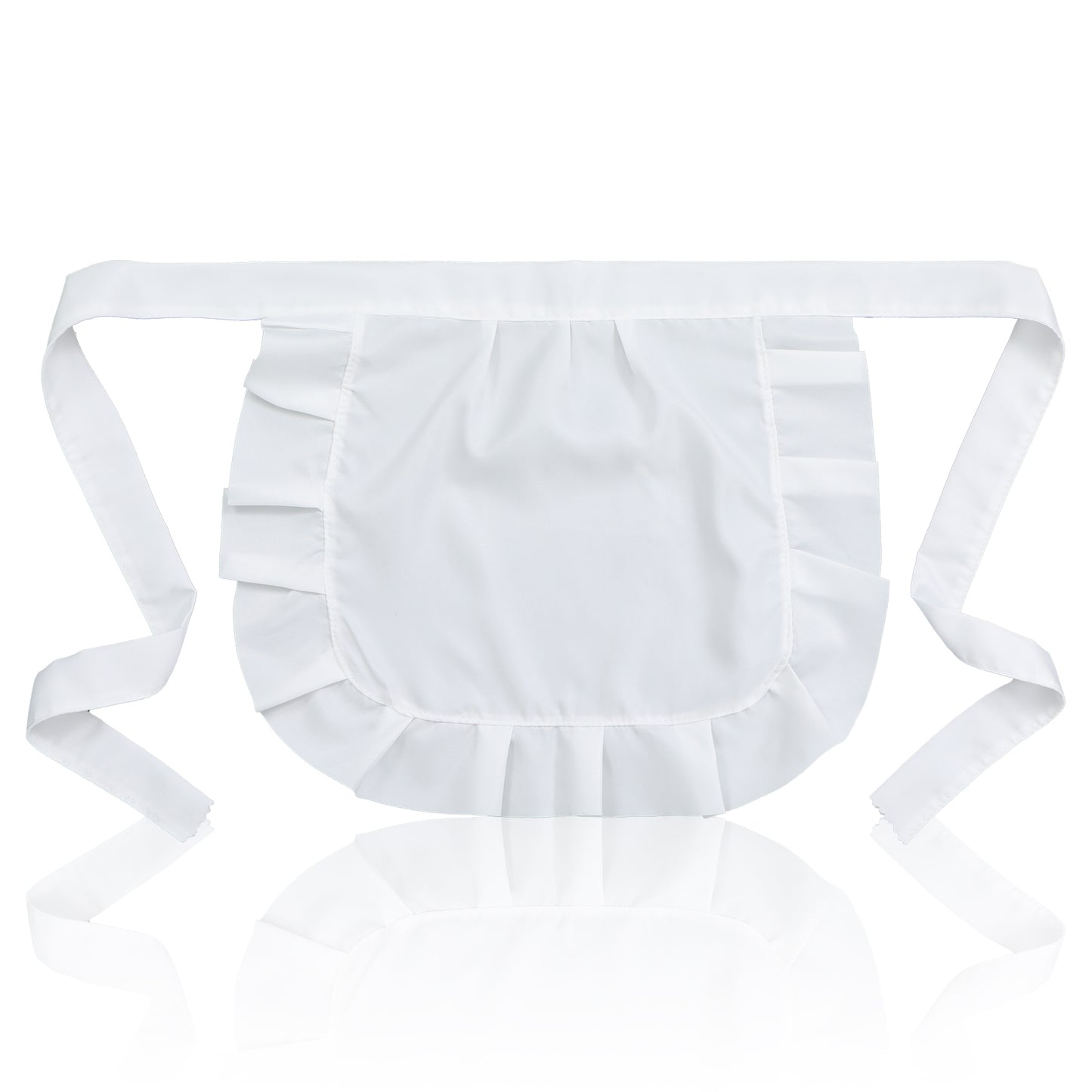Matwsec Maid Apron White Waist Apron with Ruffle for Kitchen Cleaning Ruffles Half Apron Party Cosplay Maid Outfit Costumes Dress Accessory Halloween Christmas