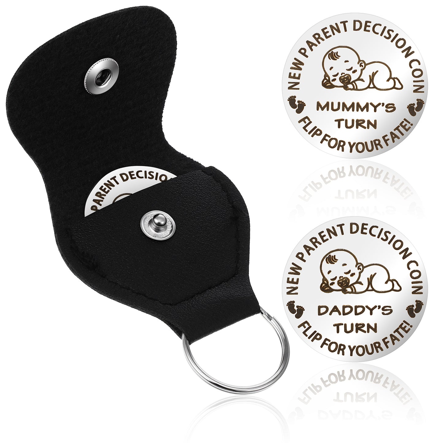 Funny Decision Coin for New Parents New Dad Mom Gifts First Time Mum Dad Pregnant Baby Shower Mother's