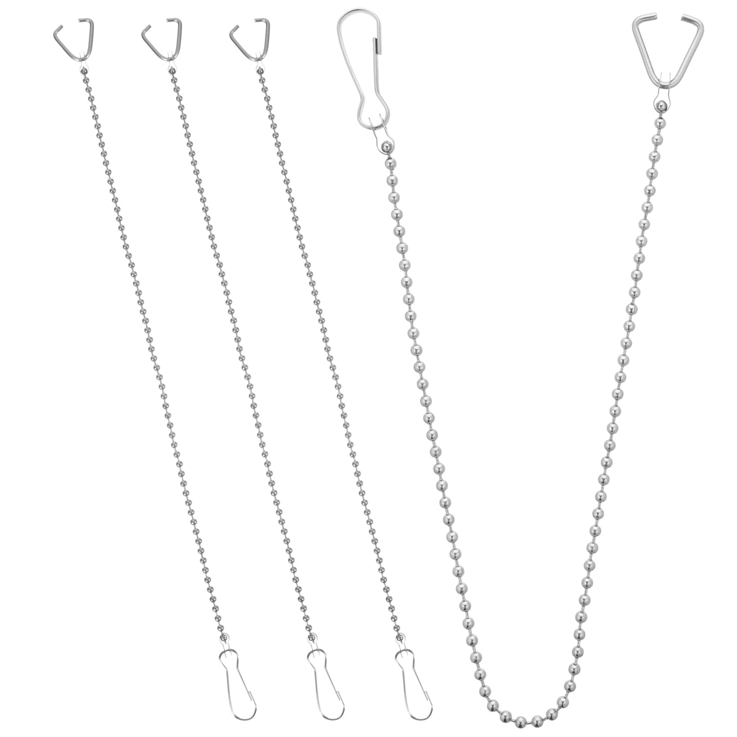 4 Pcs Universal Toilet Flapper Chain Replacement Kit, 9.8 Inch Stainless Steel Beaded Replacement Beaded Chain with Adjustable Length, Hook Ring for Most Toilet Flappers